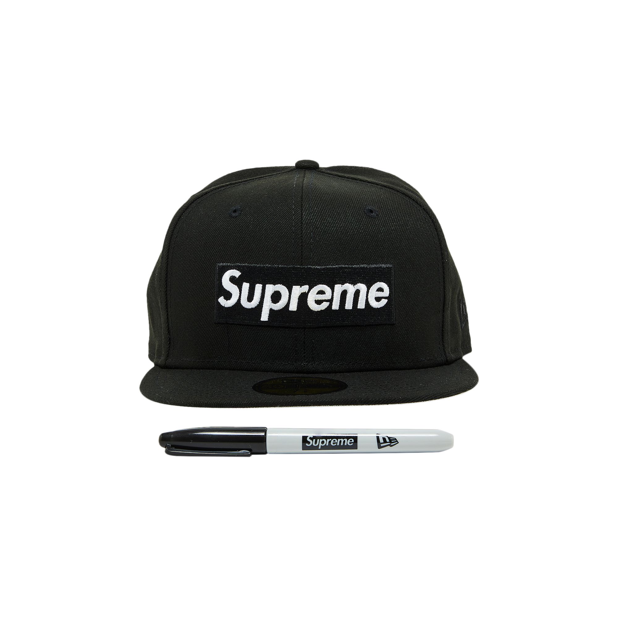 Supreme Sharpie Box Logo New Era 'Black' | Men's Size 7.75