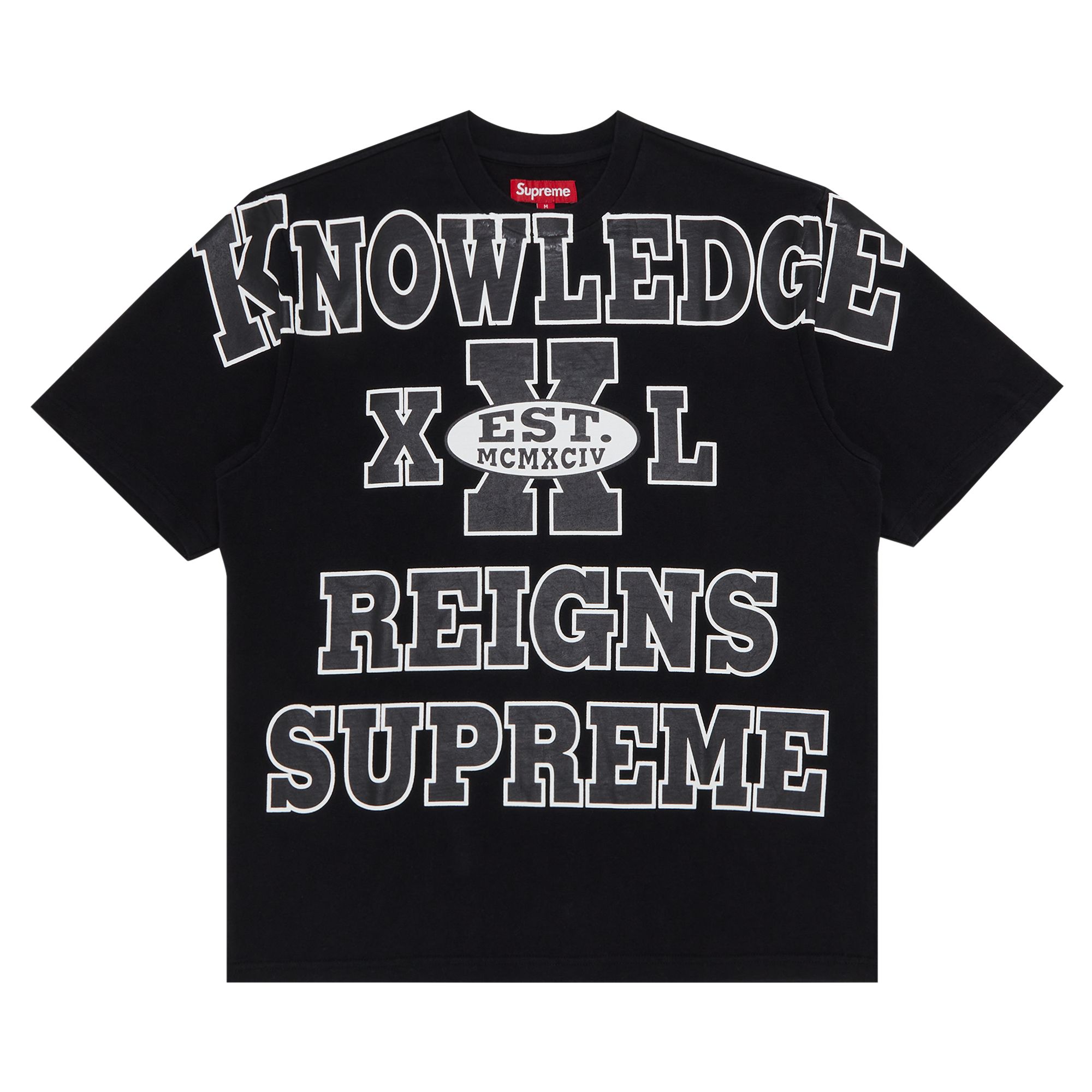 Supreme Overprint Knowledge Short-Sleeve Top 'Black' | Men's Size M