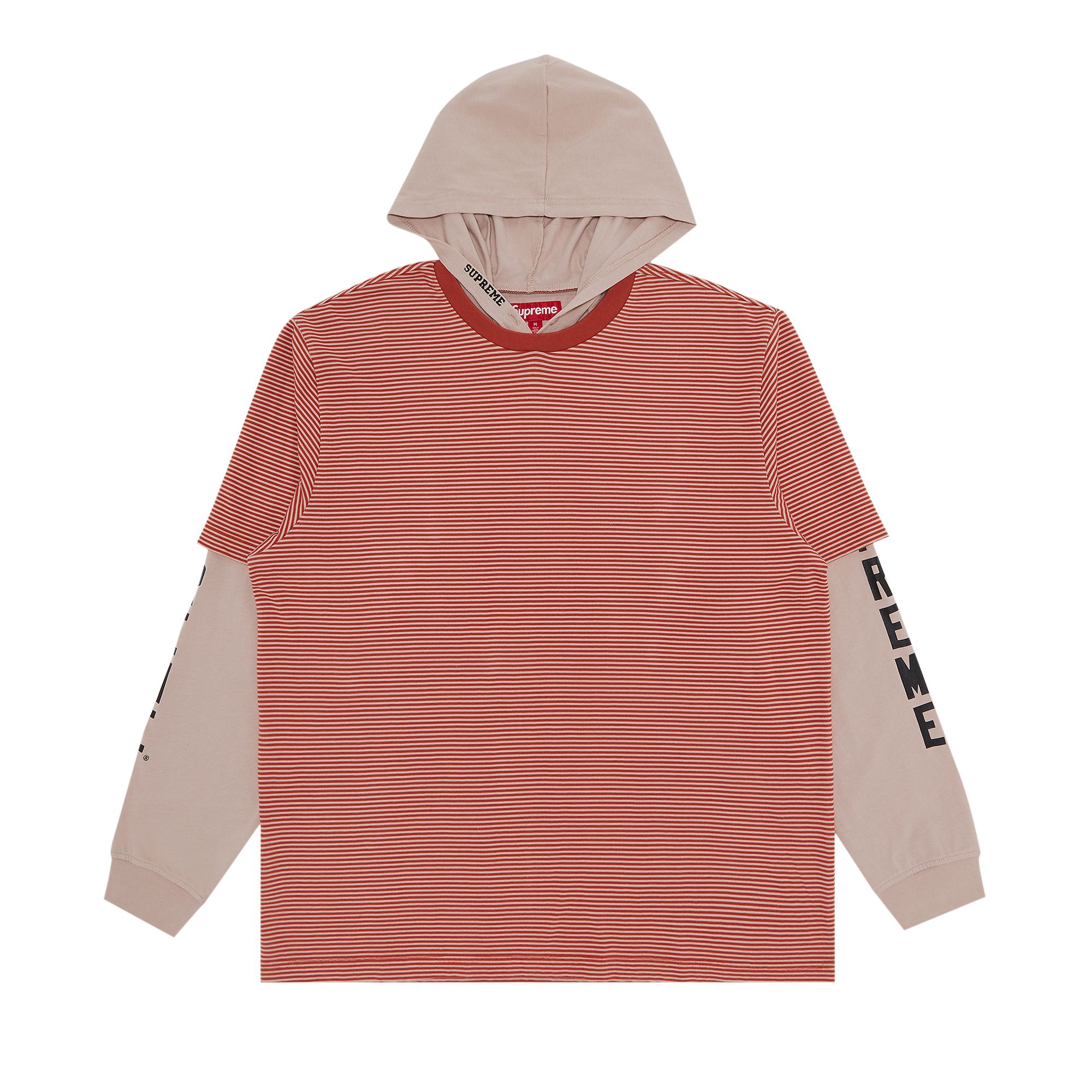 Supreme Layered Hooded Long-Sleeve Top 'Tan' | Men's Size L