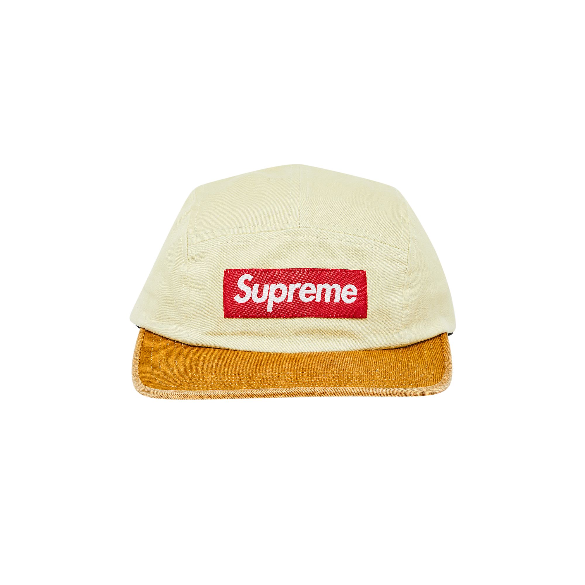 Pre-owned Supreme Pigment 2-tone Camp Cap 'natural' In Cream