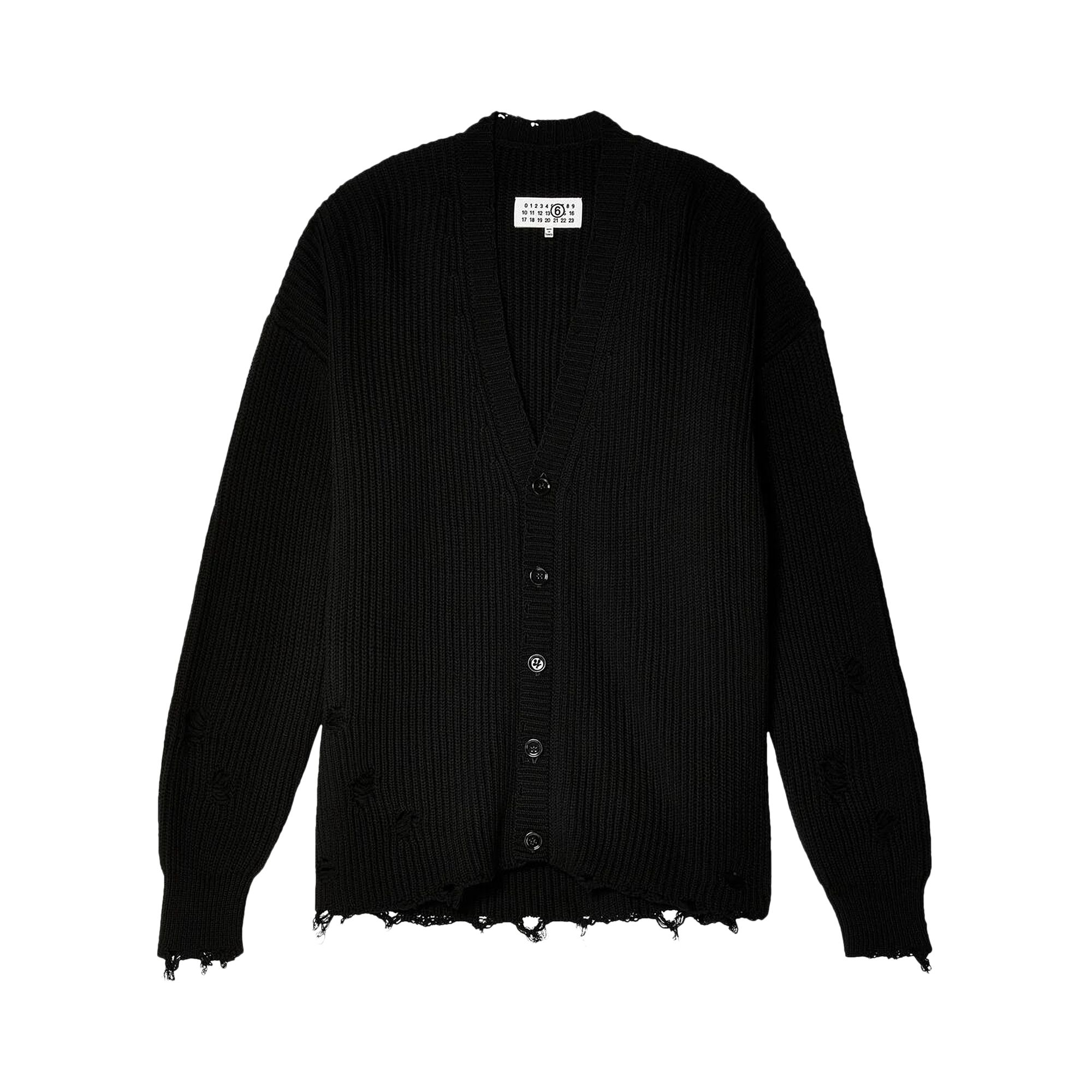 MM6 Maison Margiela Used Effect Cardigan 'Black' | Men's Size S