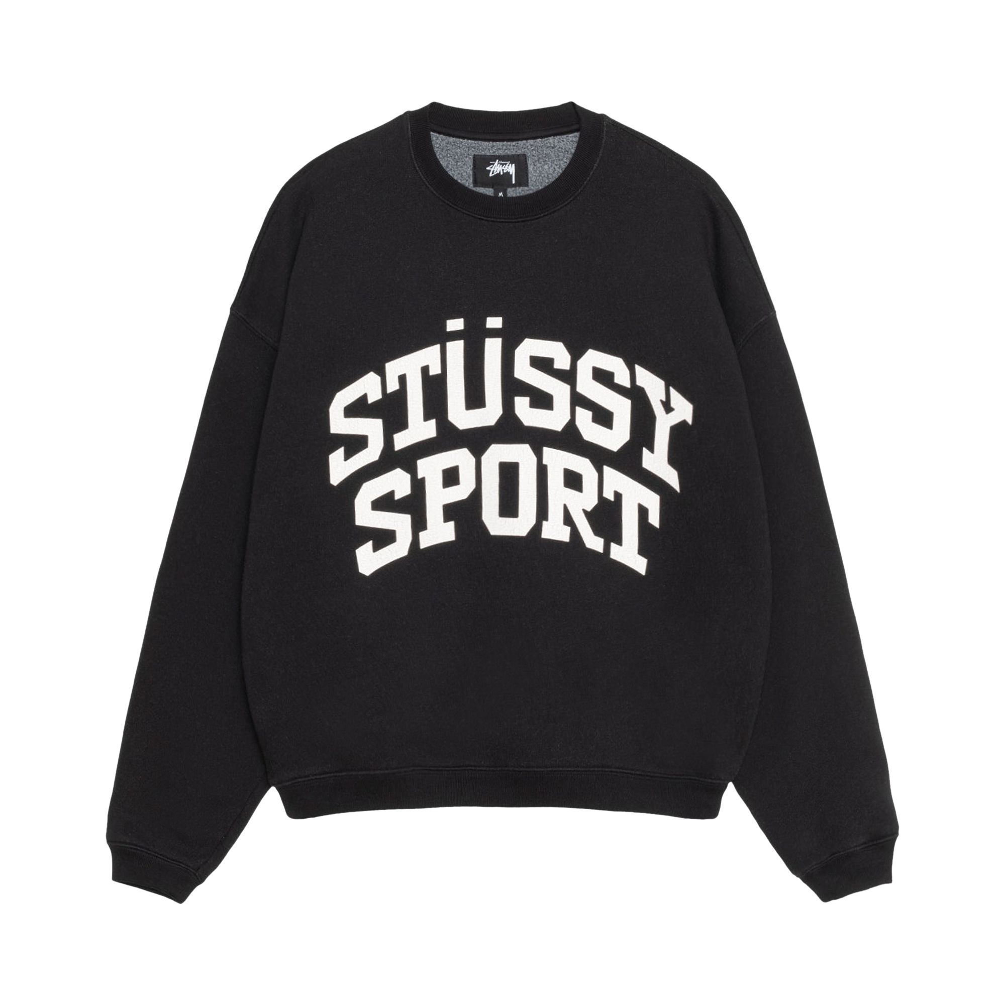 Pre-owned Stussy Big Crackle Sport Crewneck 'washed Black'