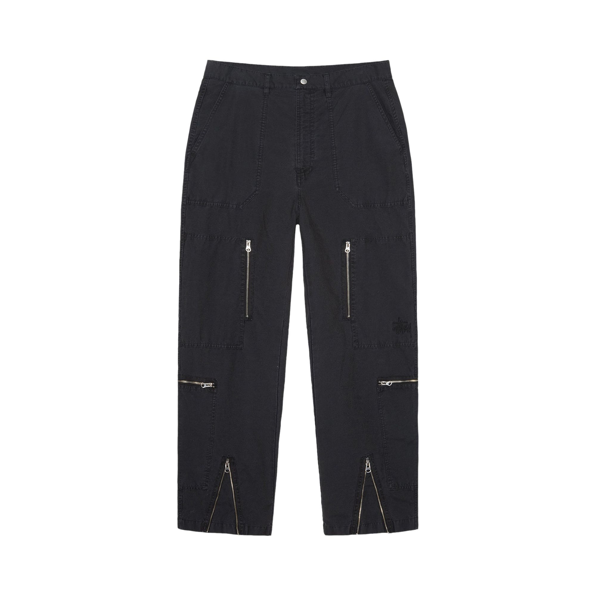 Stussy Pigment Dyed Ripstop Flight Pants 'Black' | Men's Size 30