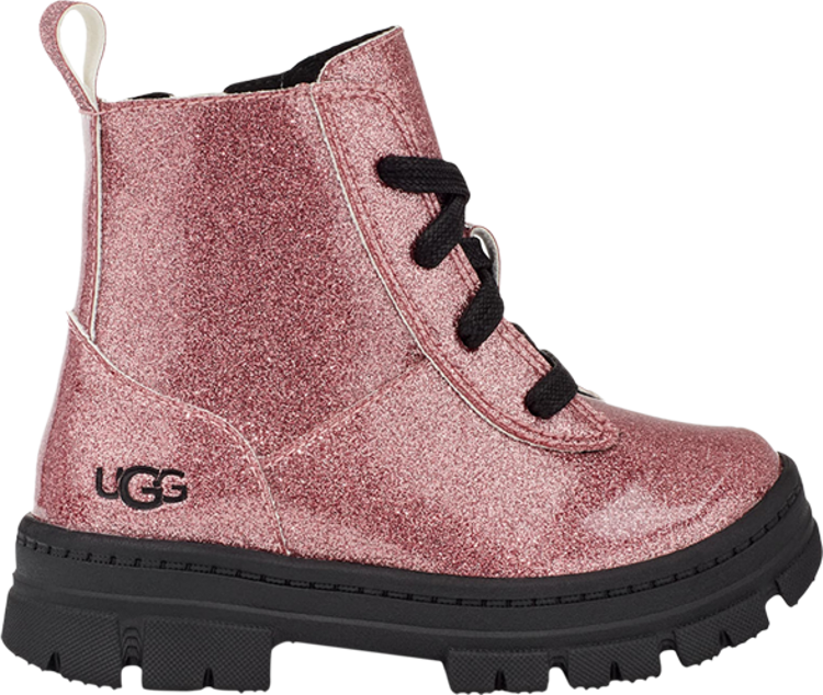 Ashton Lace Up Boot Toddler 'Glitter Pink'