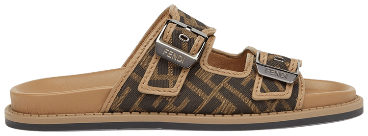 Fendi Feel Sandal FF Jacquard   Brown