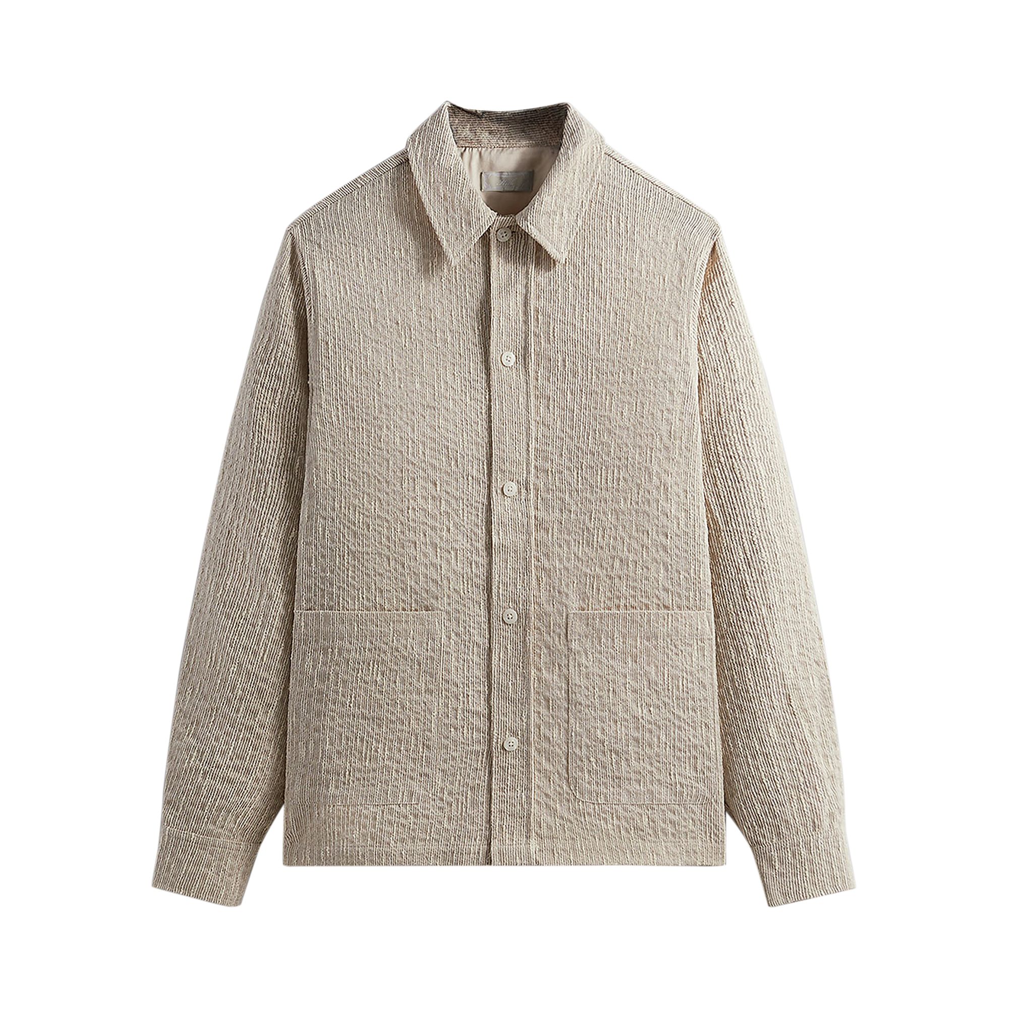 Kith Slub Boucle Boxy Collared Overshirt 'Canvas' | Tan | Men's Size M