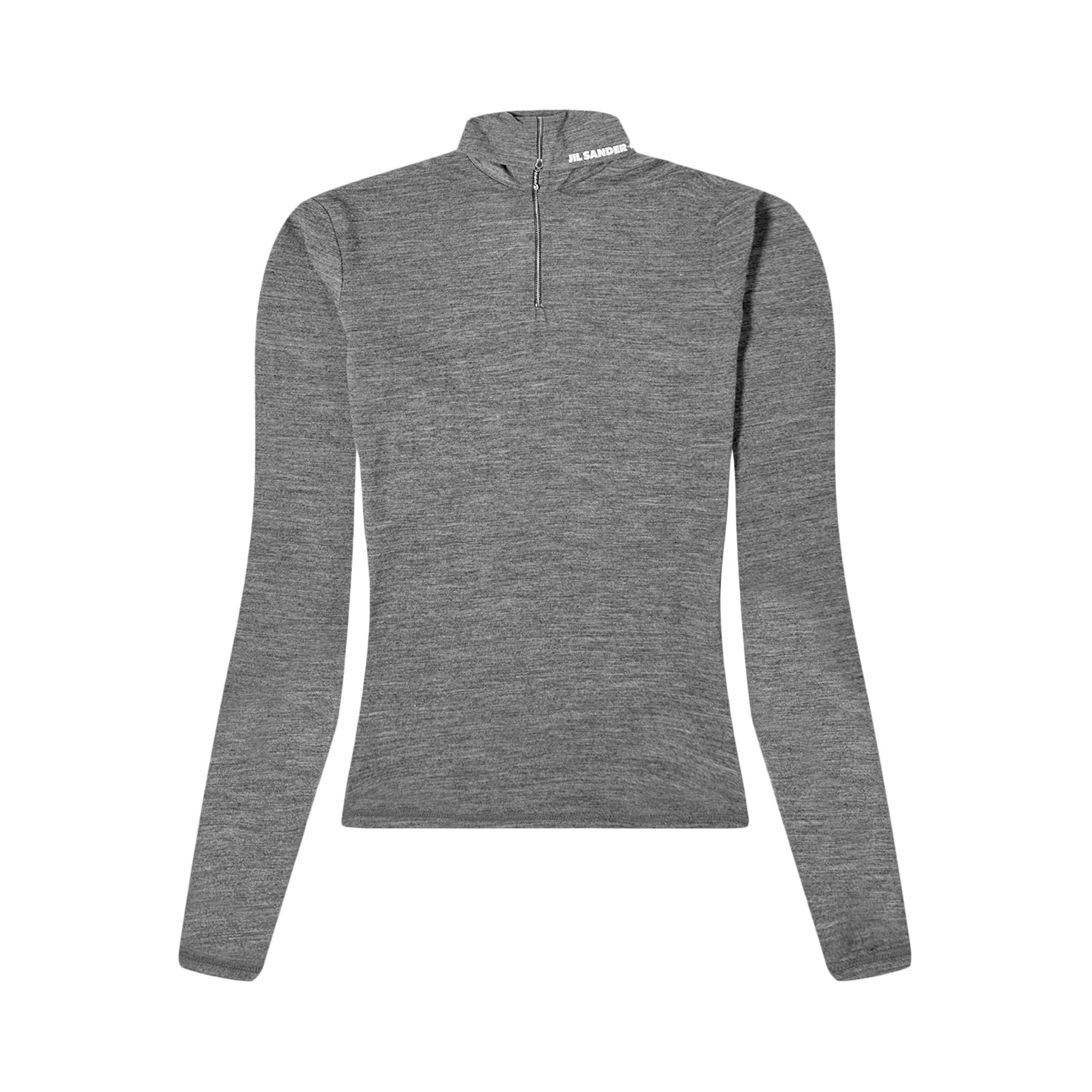 Pre-owned Jil Sander Zip Up Long-sleeve T-shirt 'grey' | Women's Size Xl