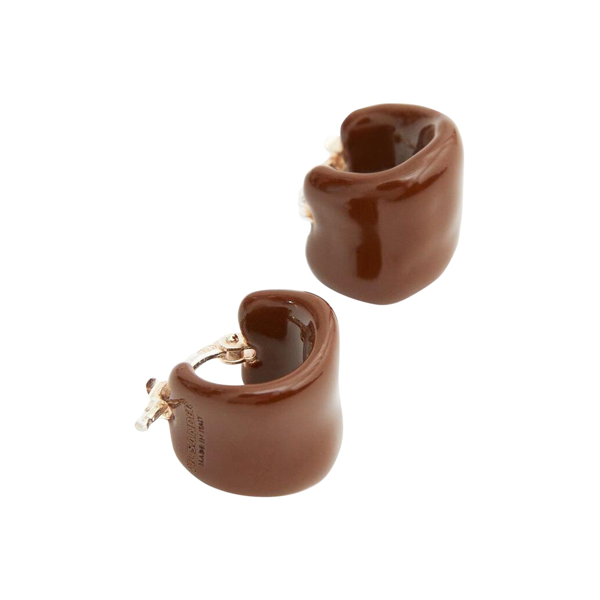 Pre-owned Jil Sander Scented Skin Earrings 3 'dark Brown' | Men's Size Onesize