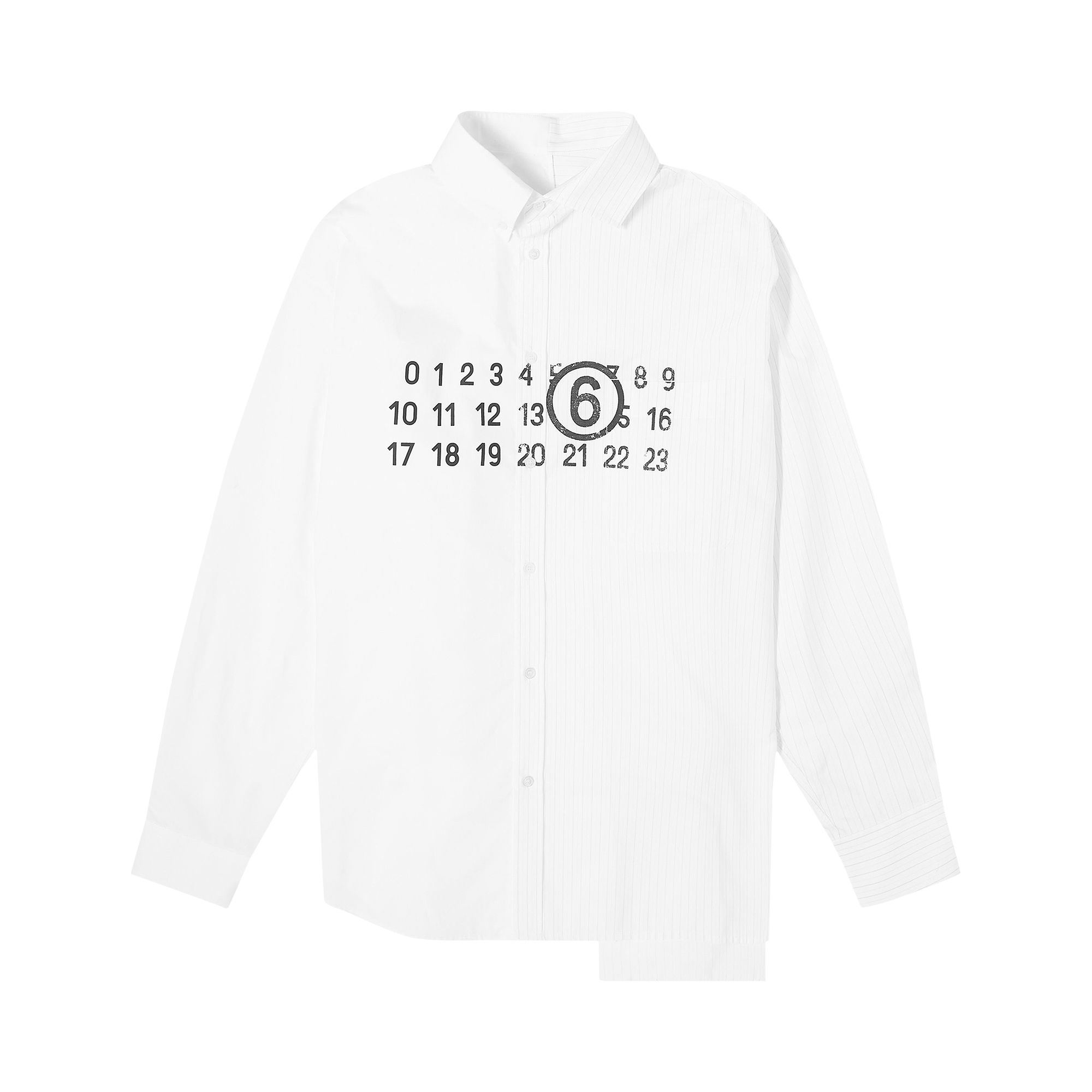 MM6 Maison Margiela Long-Sleeve Printed Shirt 'White' | Men's Size 46