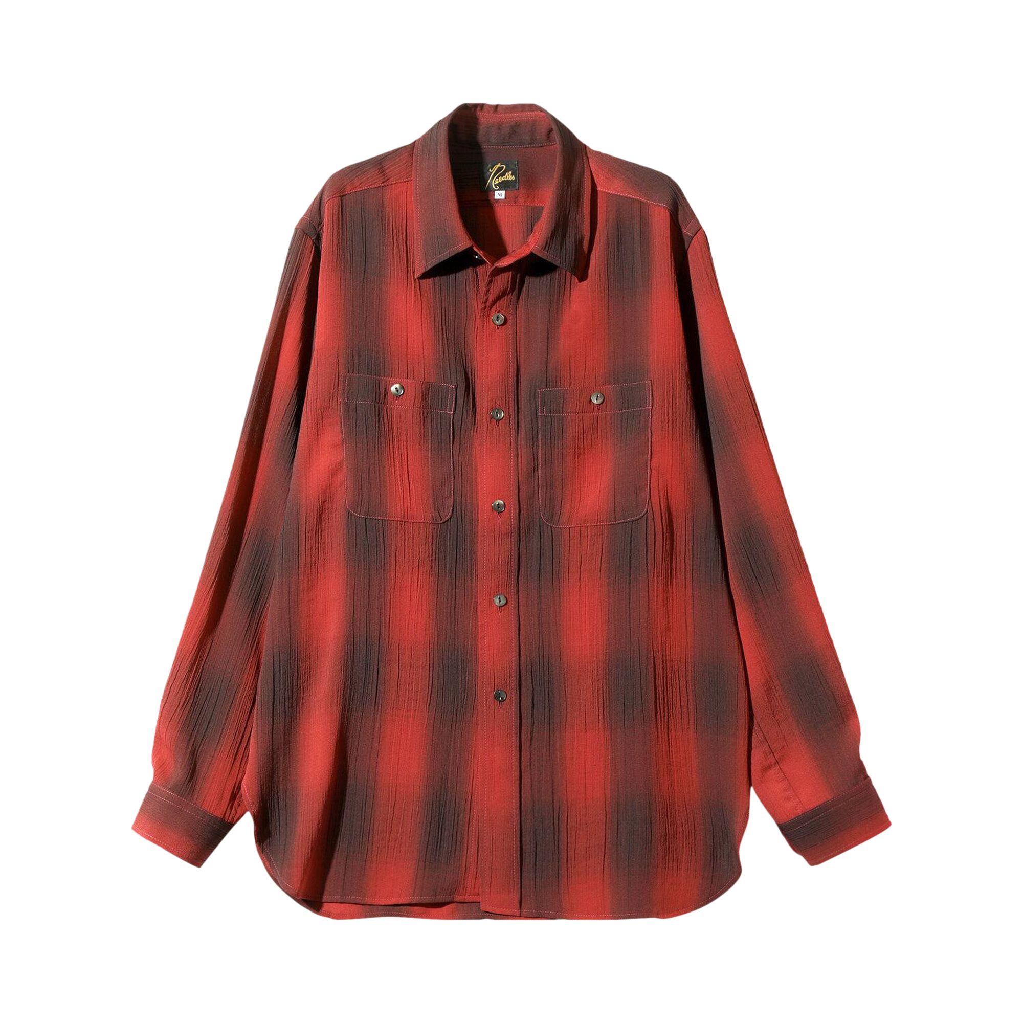 Pre-owned Needles Work Shirt 'red' | Men's Size Xl