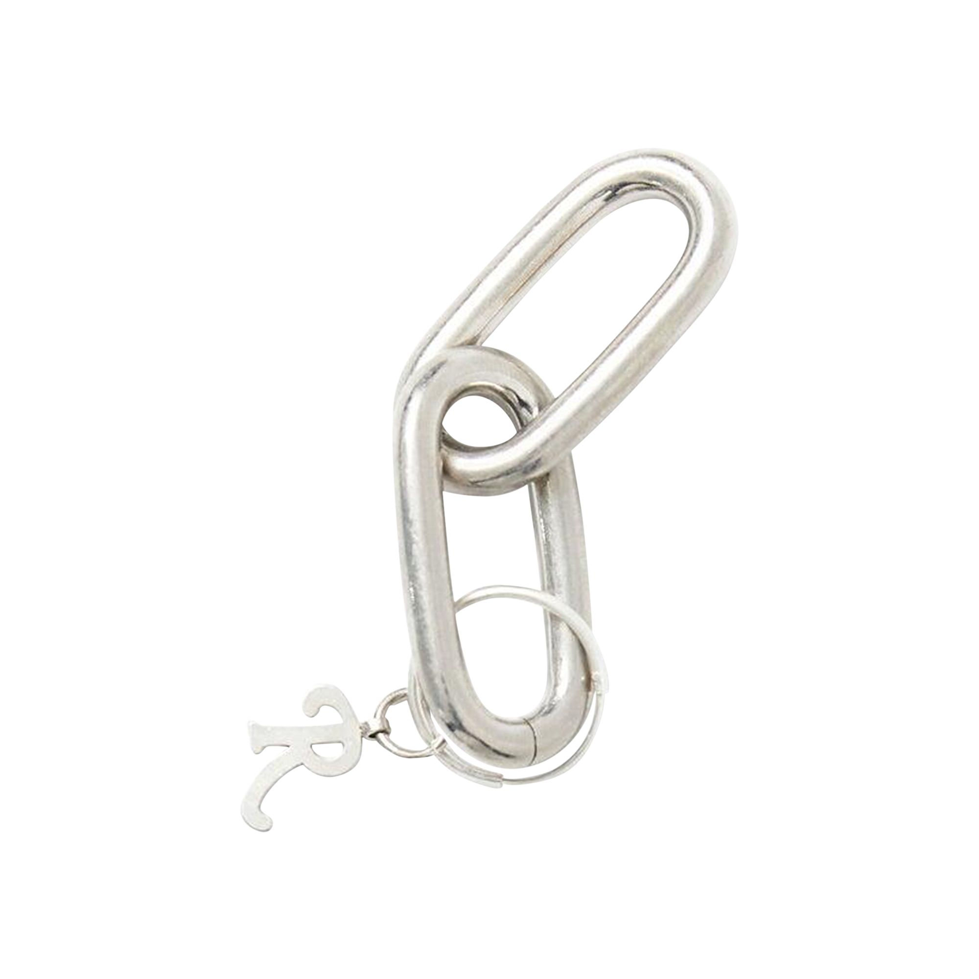 Pre-owned Raf Simons Earring With 2 Chain Shackles 'silver' | Men's Size Onesize