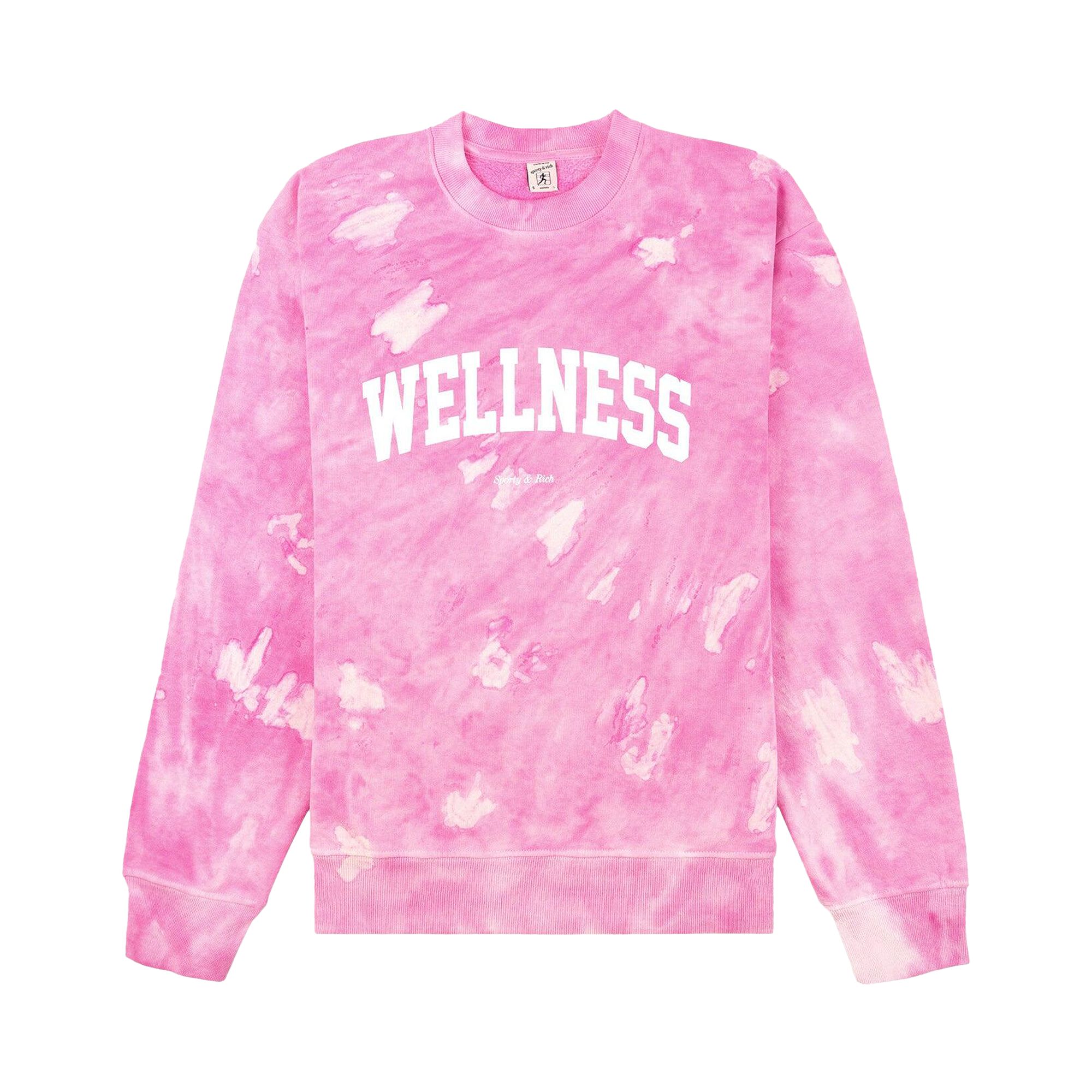 Pre-owned Sporty And Rich Sporty & Rich Wellness Ivy Tie Dye Crewneck 'taffy/white' In Pink