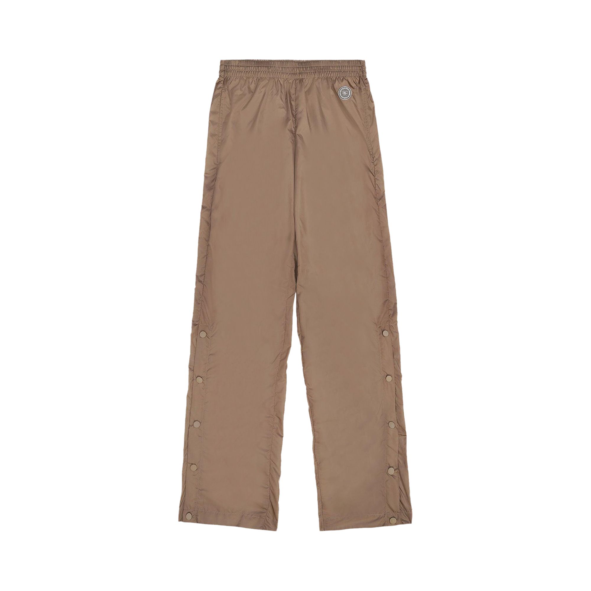 Pre-owned Sporty And Rich Sporty & Rich Snap Nylon Track Pants 'espresso' In Tan