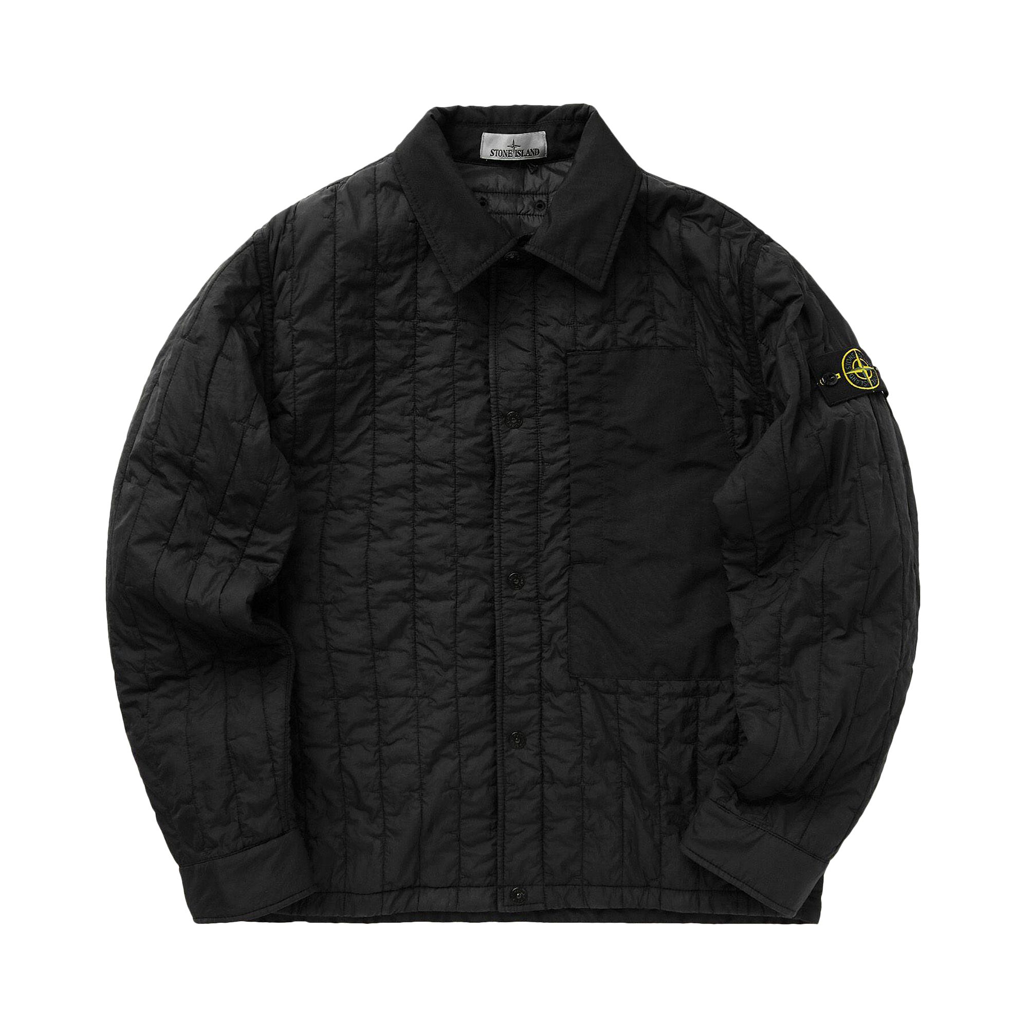 Pre-owned Stone Island Quilted Nylon Tela Jacket 'black' | Men's Size Xxl