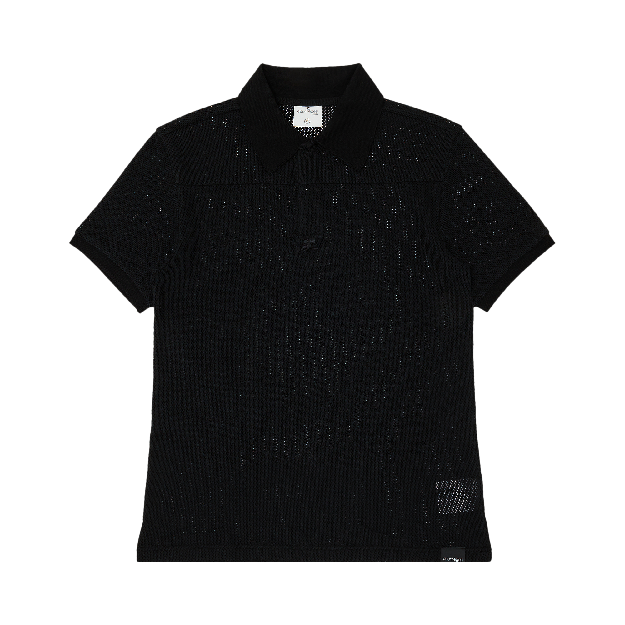 Pre-owned Courrèges Ac Mesh Polo 'black'
