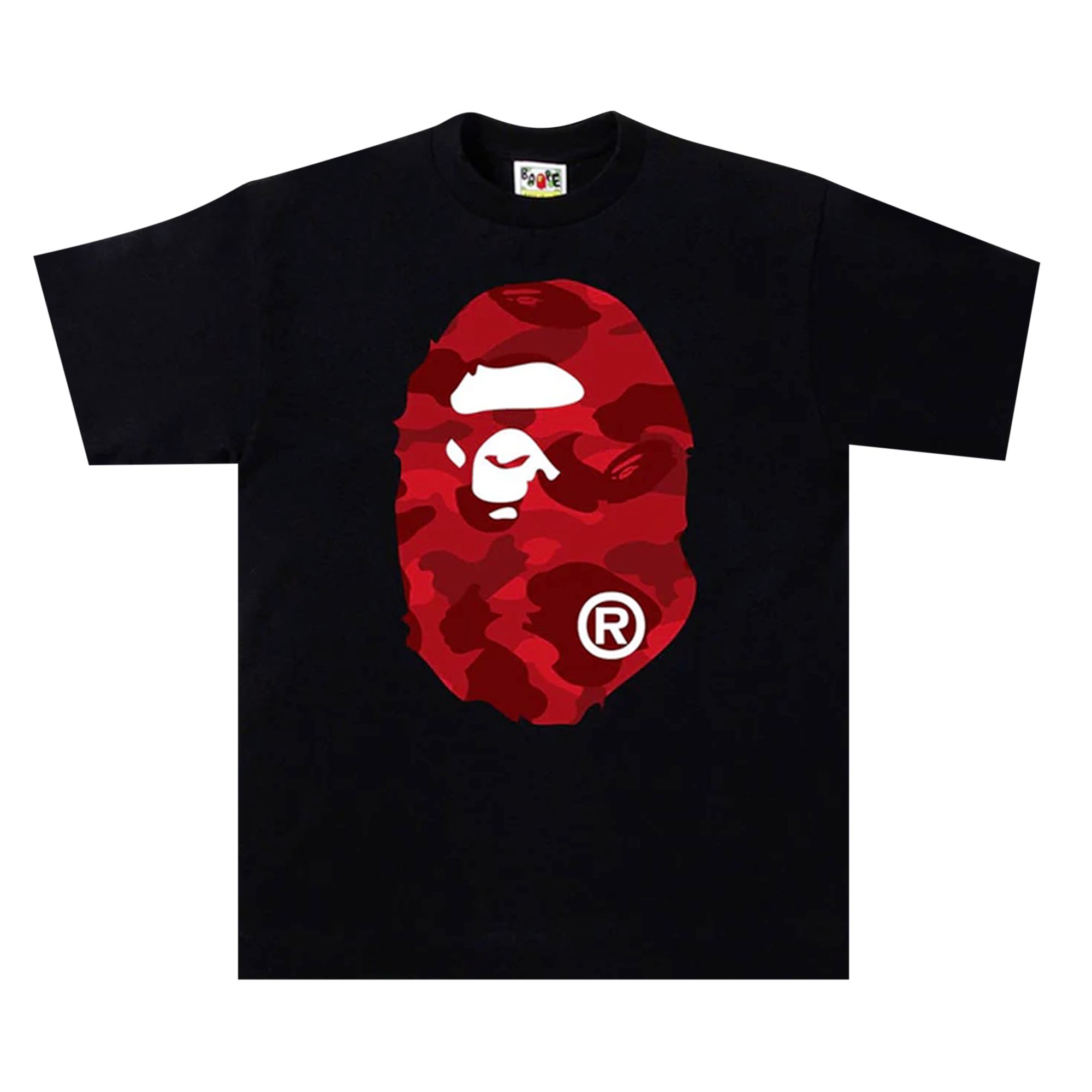BAPE Color Camo Big Ape Head Tee 'Black/Red' | Men's Size L