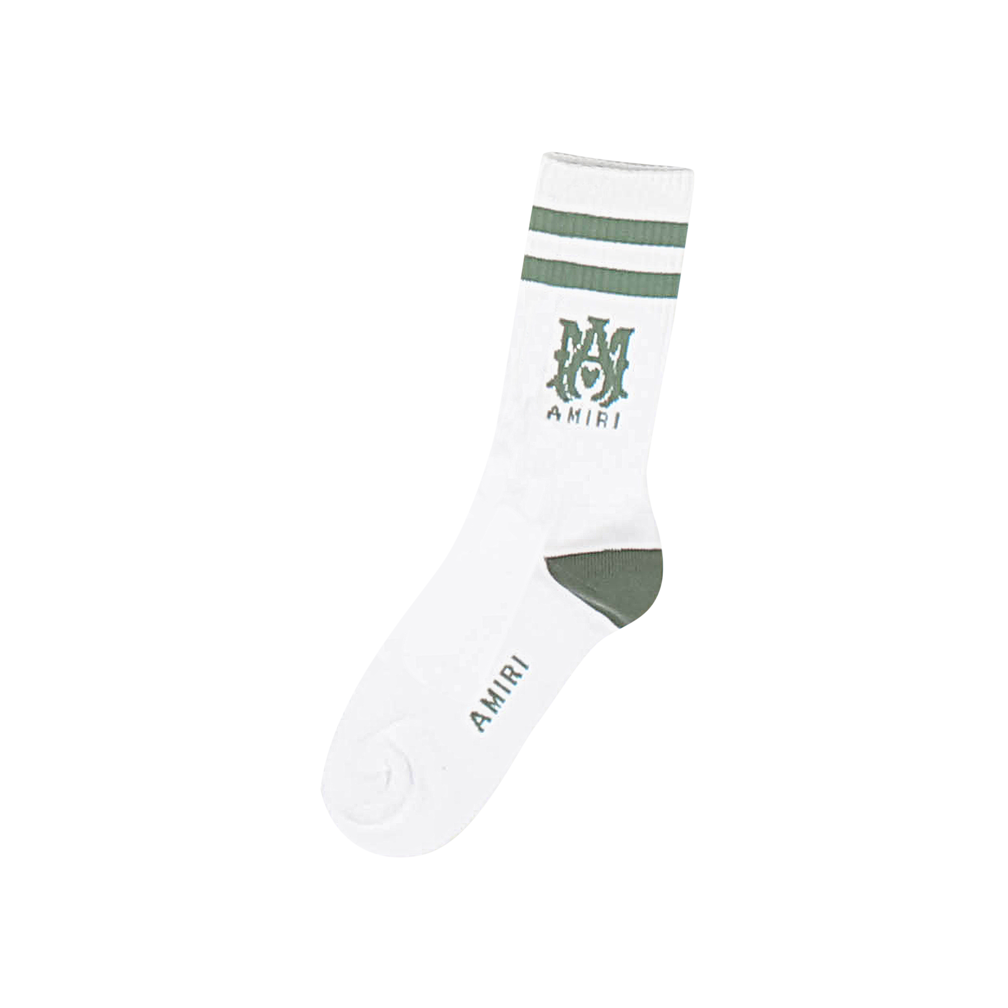Pre-owned Amiri Striped Socks 'military Green'