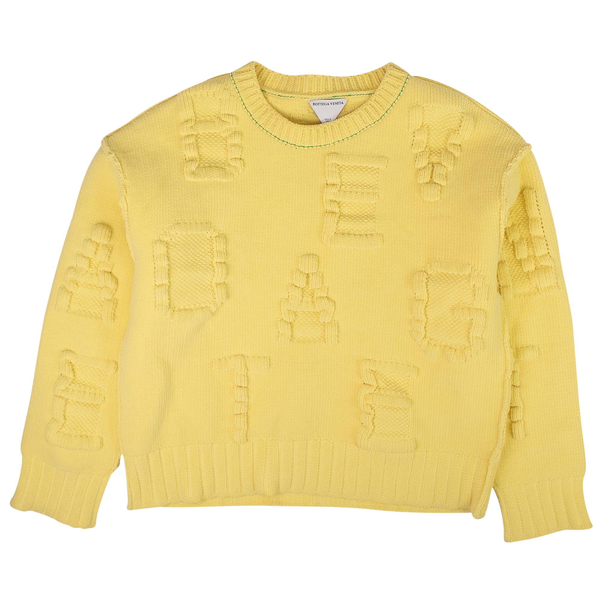 Pre-owned Bottega Veneta Alphabet Chenile Knit Sweater 'yellow' | Men's Size Xl