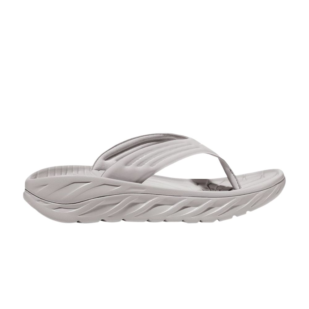 Pre-owned Hoka Ora Recovery Flip Slide 'lunar Rock White' In Grey
