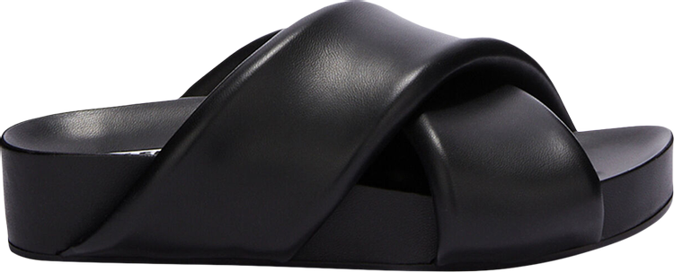 Jil Sander Wmns Cross-Strap Padded Leather Slide 'Black'