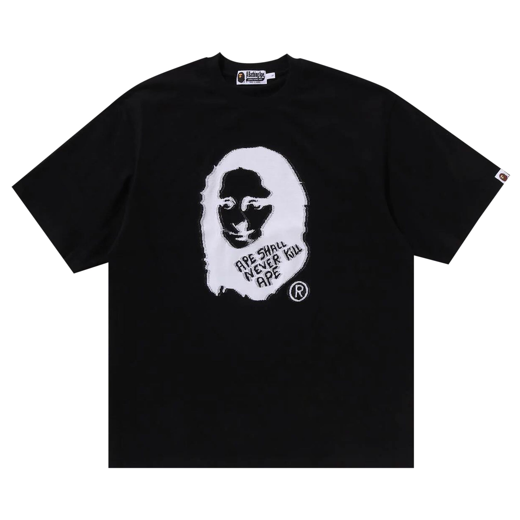 BAPE Art Print Jacquard Relaxed Fit Tee 'Black' | Men's Size L