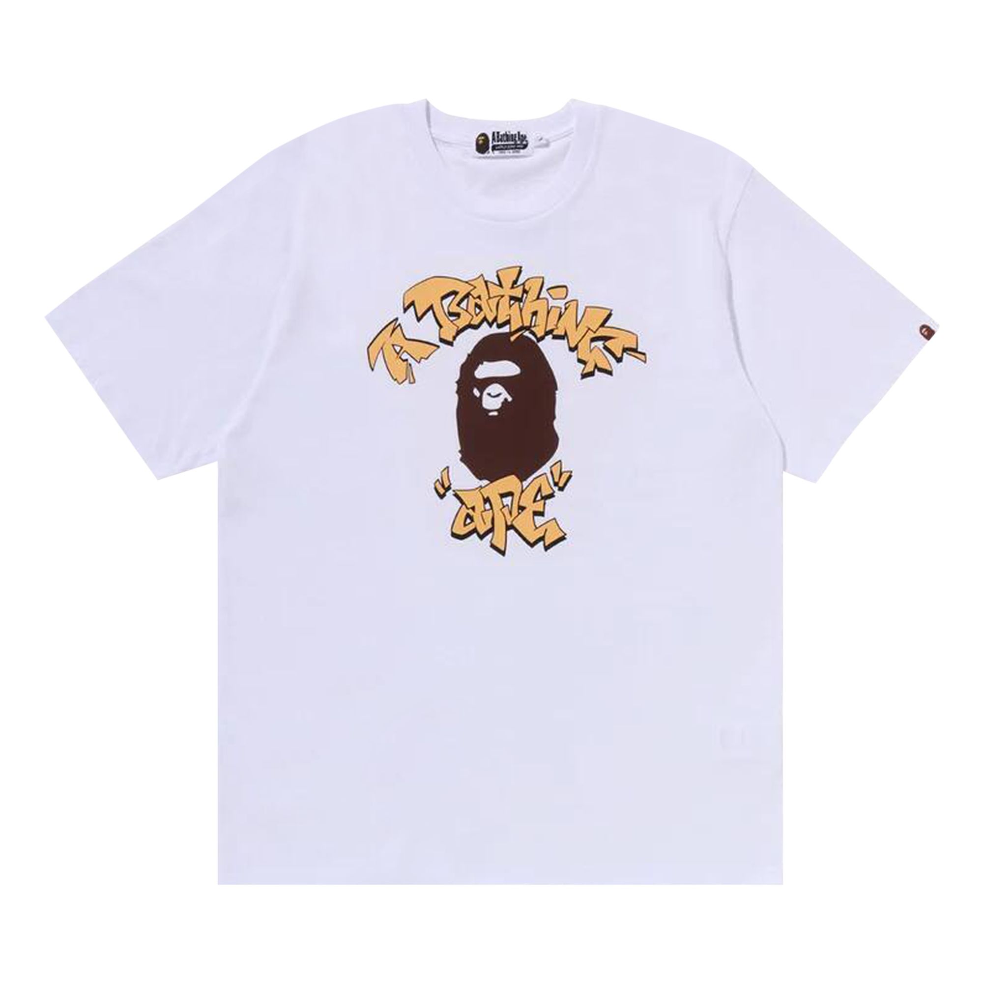Pre-owned Bape Graffiti College Tee 'white' | Men's Size S