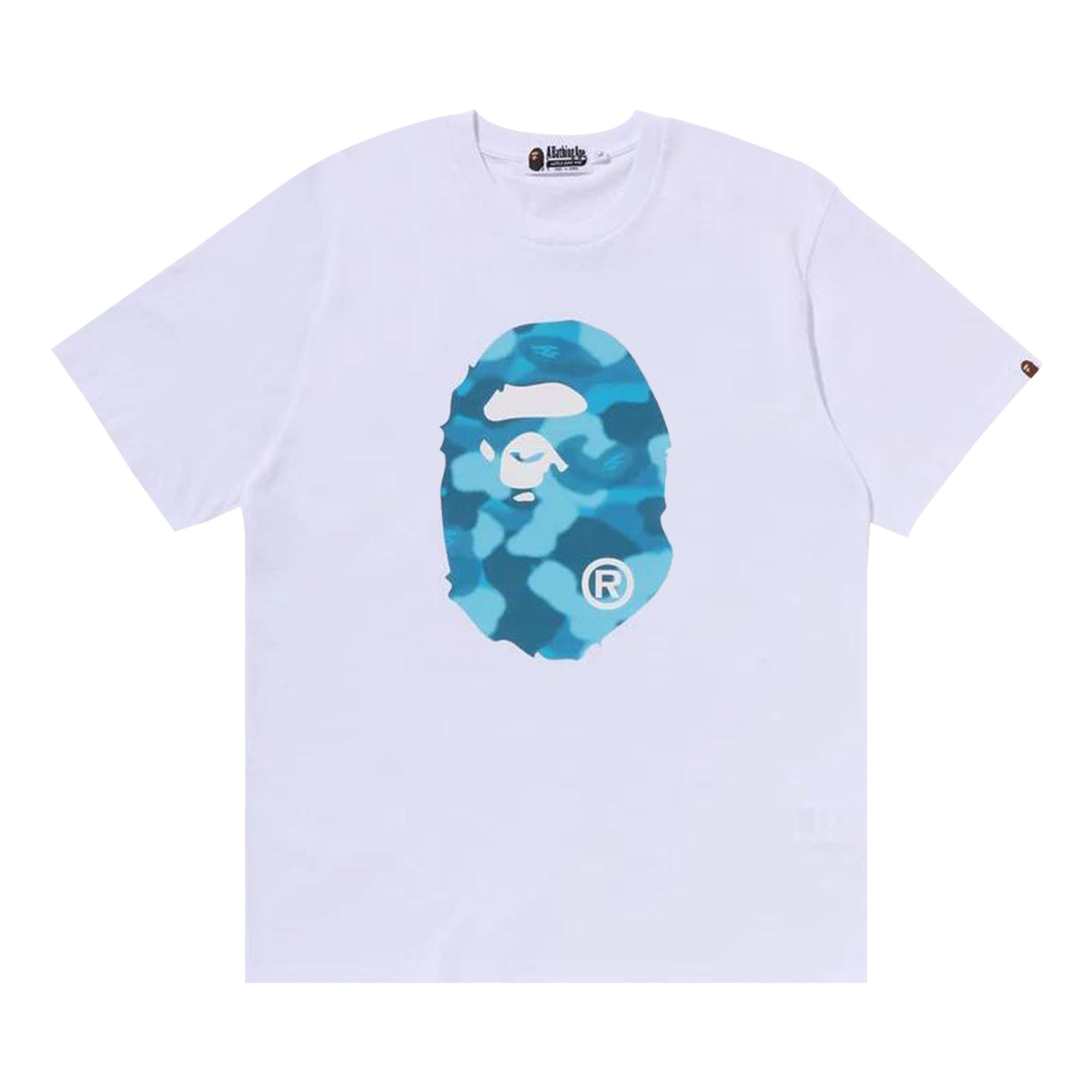 Pre-owned Bape Radiation Camo Big Ape Head Tee 'white' | Men's Size Xxl