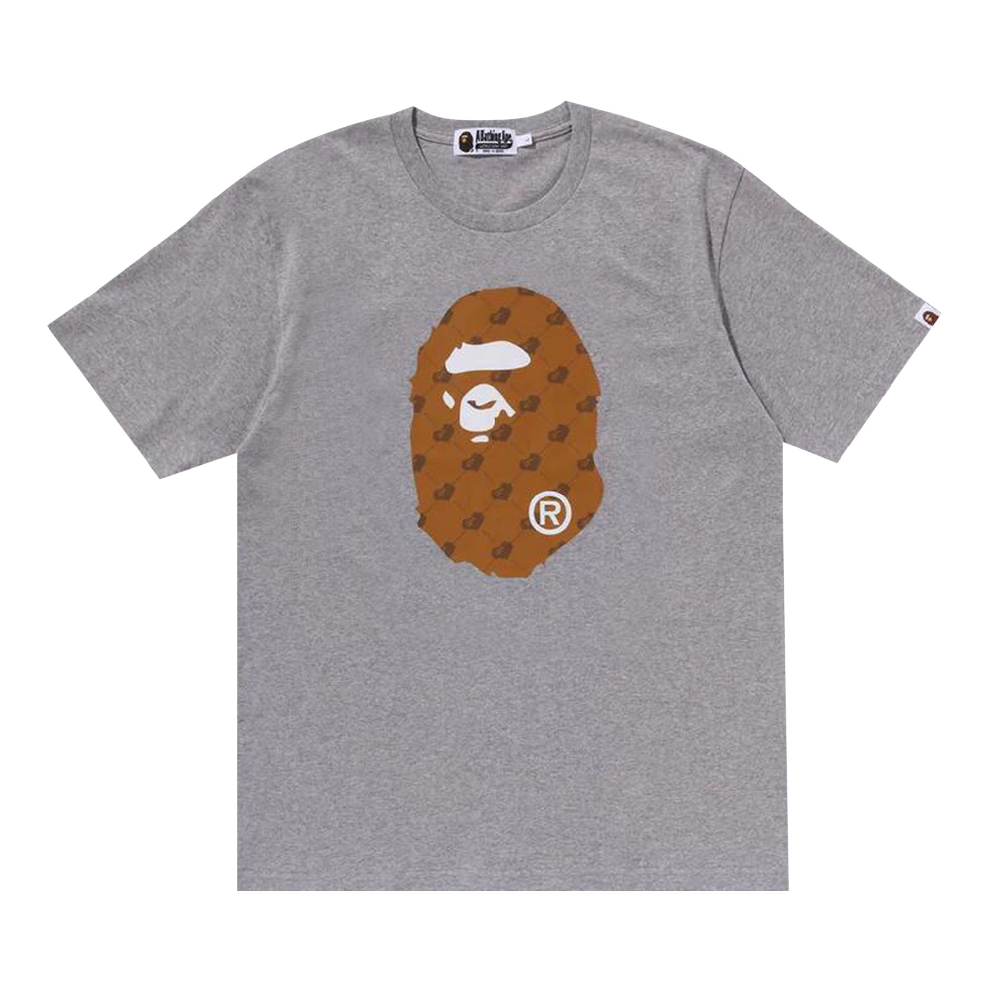 BAPE Cloud Head Monogram Big Ape Head Tee 'Grey' | Men's Size M