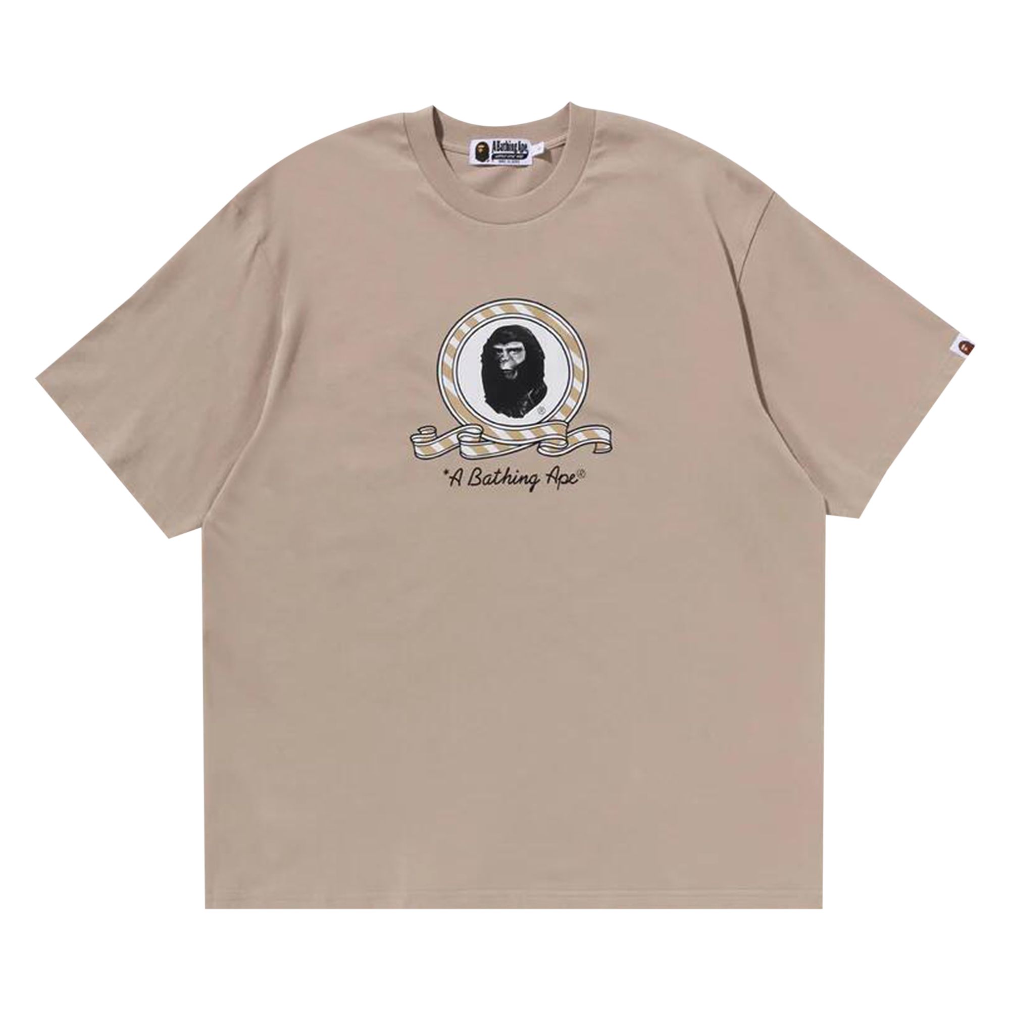 Pre-owned Bape Graphic Relaxed Fit Tee 'beige' In Tan