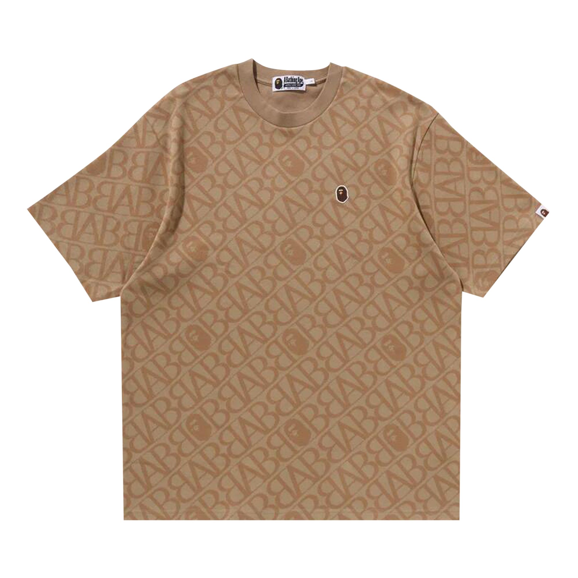 Pre-owned Bape Sport Monogram Ape Head One Point Tee 'beige' In Tan