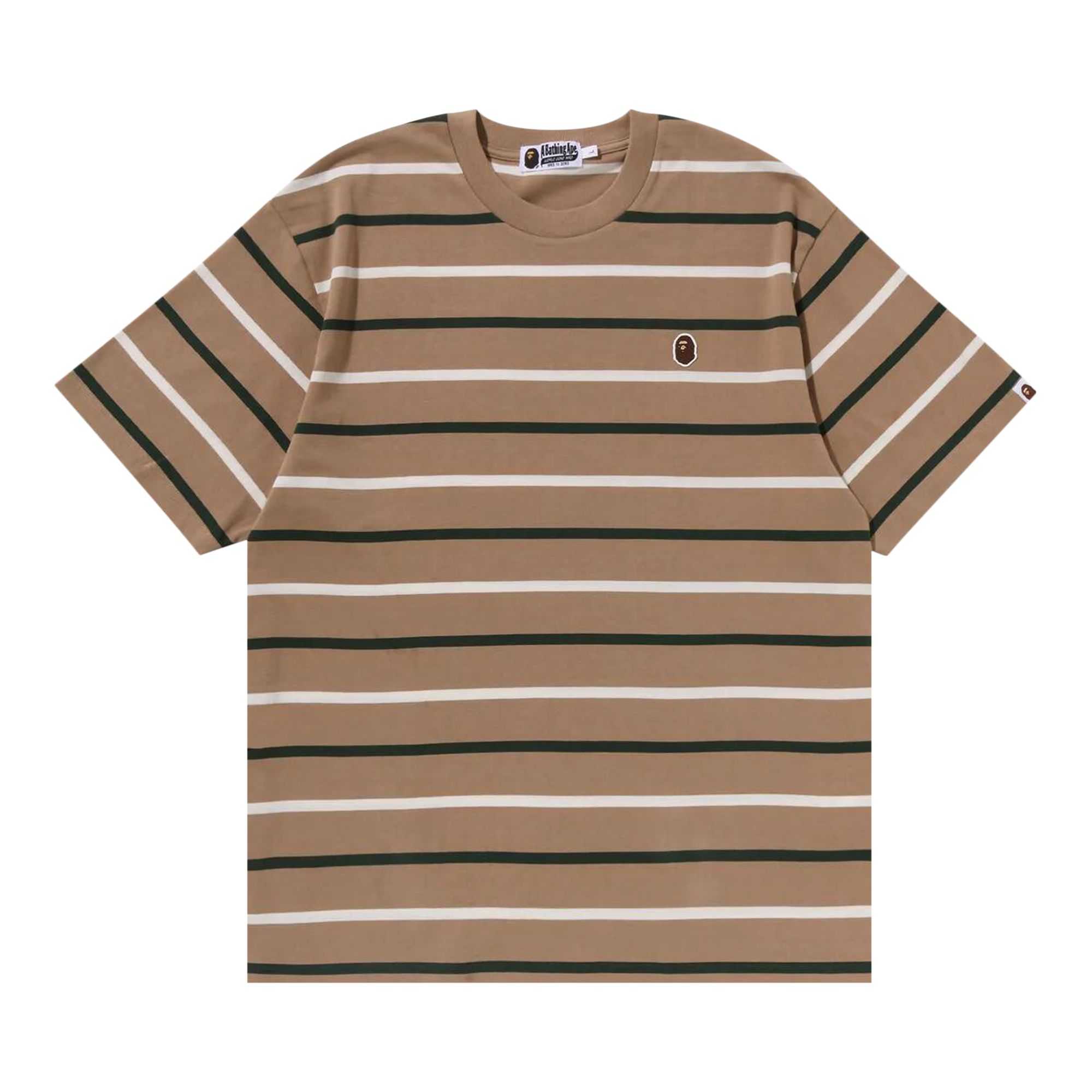 Pre-owned Bape Ape Head One Point Stripe Tee 'brown' | Men's Size M