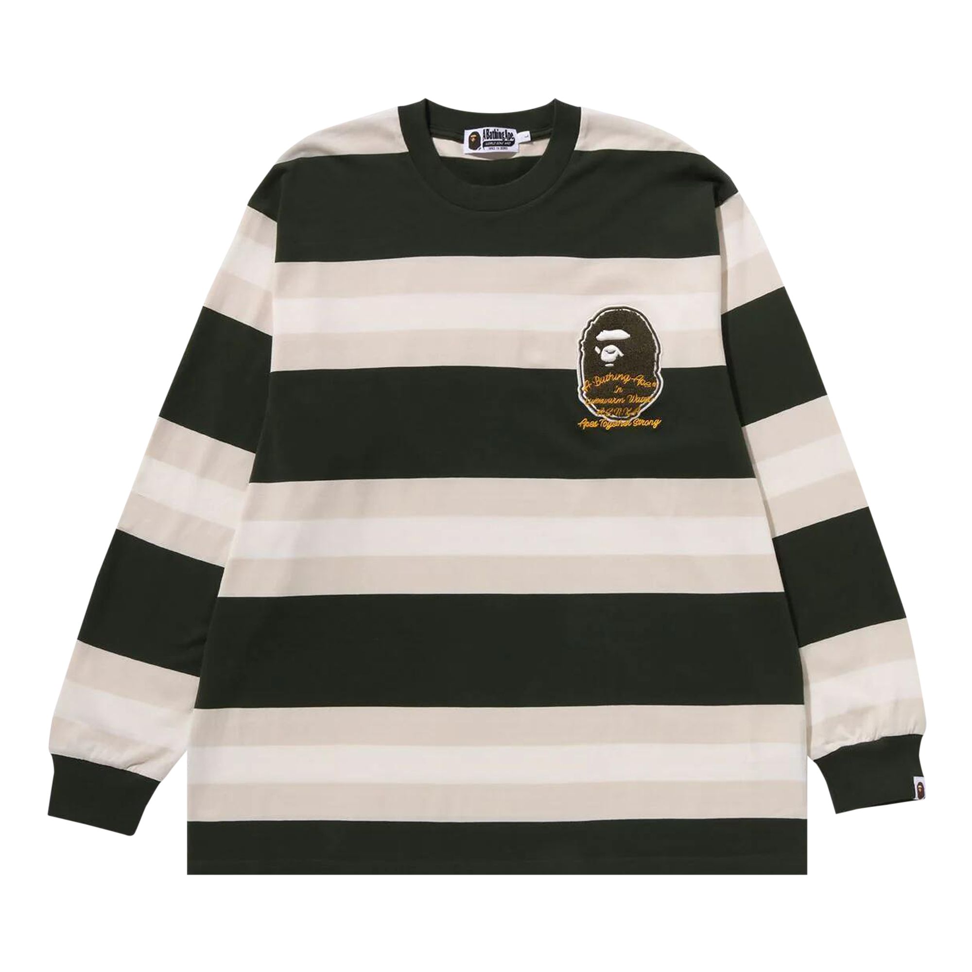 BAPE Badge Hoop Long-Sleeve Tee 'Green' | Men's Size 2XL