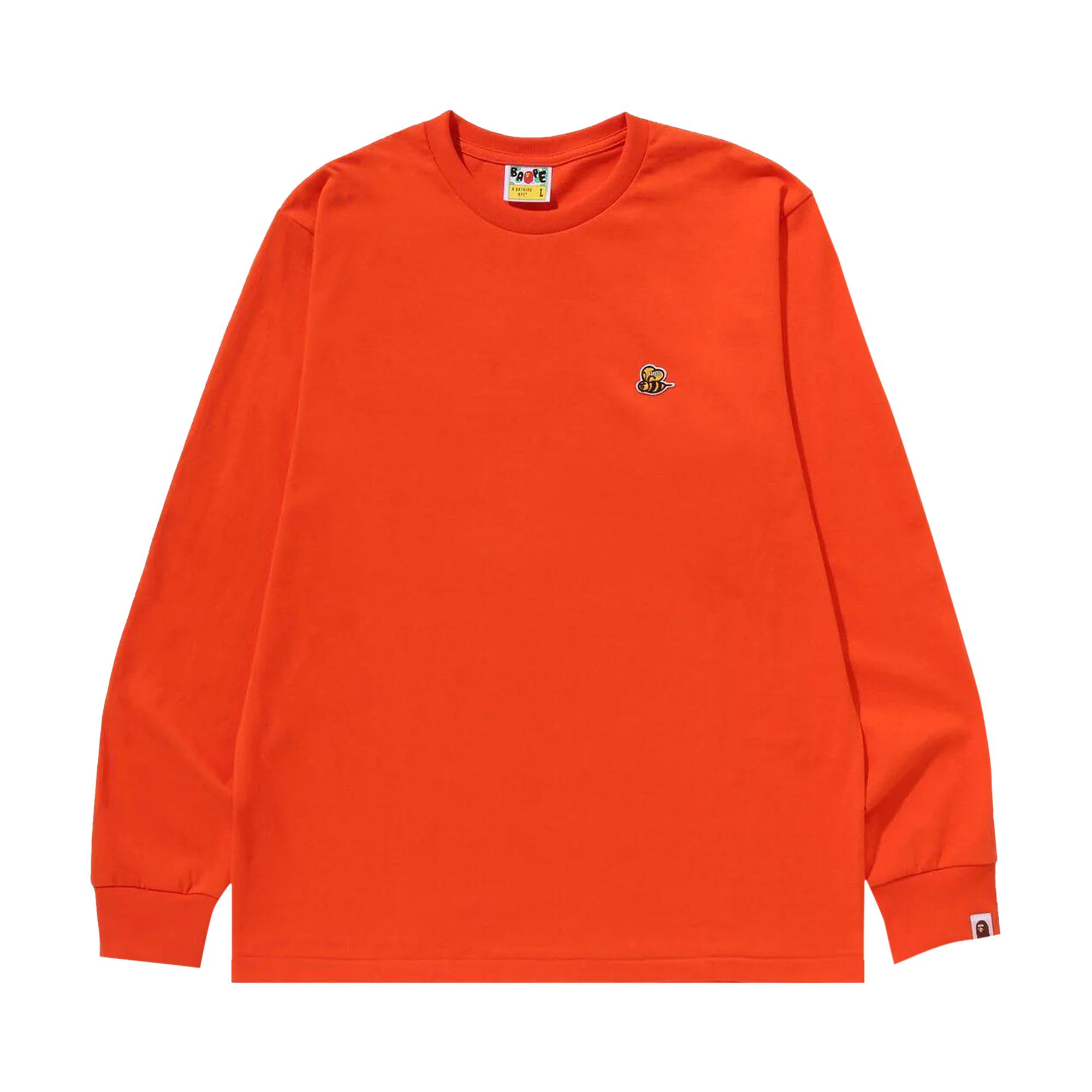 Pre-owned Bape Bee One Point Long-sleeve Tee 'orange' | Men's Size M
