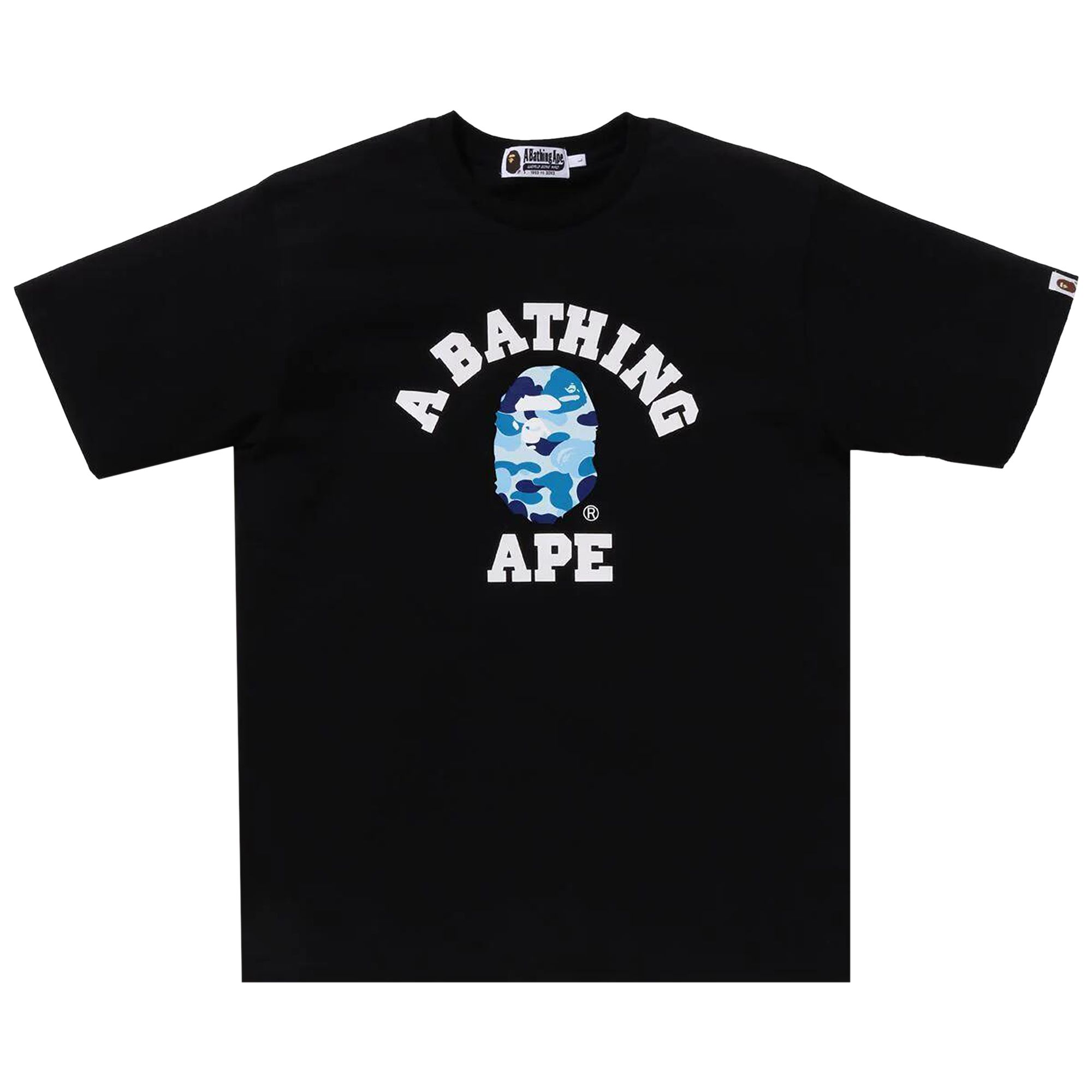 Pre-owned Bape Abc Camo College Organic Tee 'black/blue'