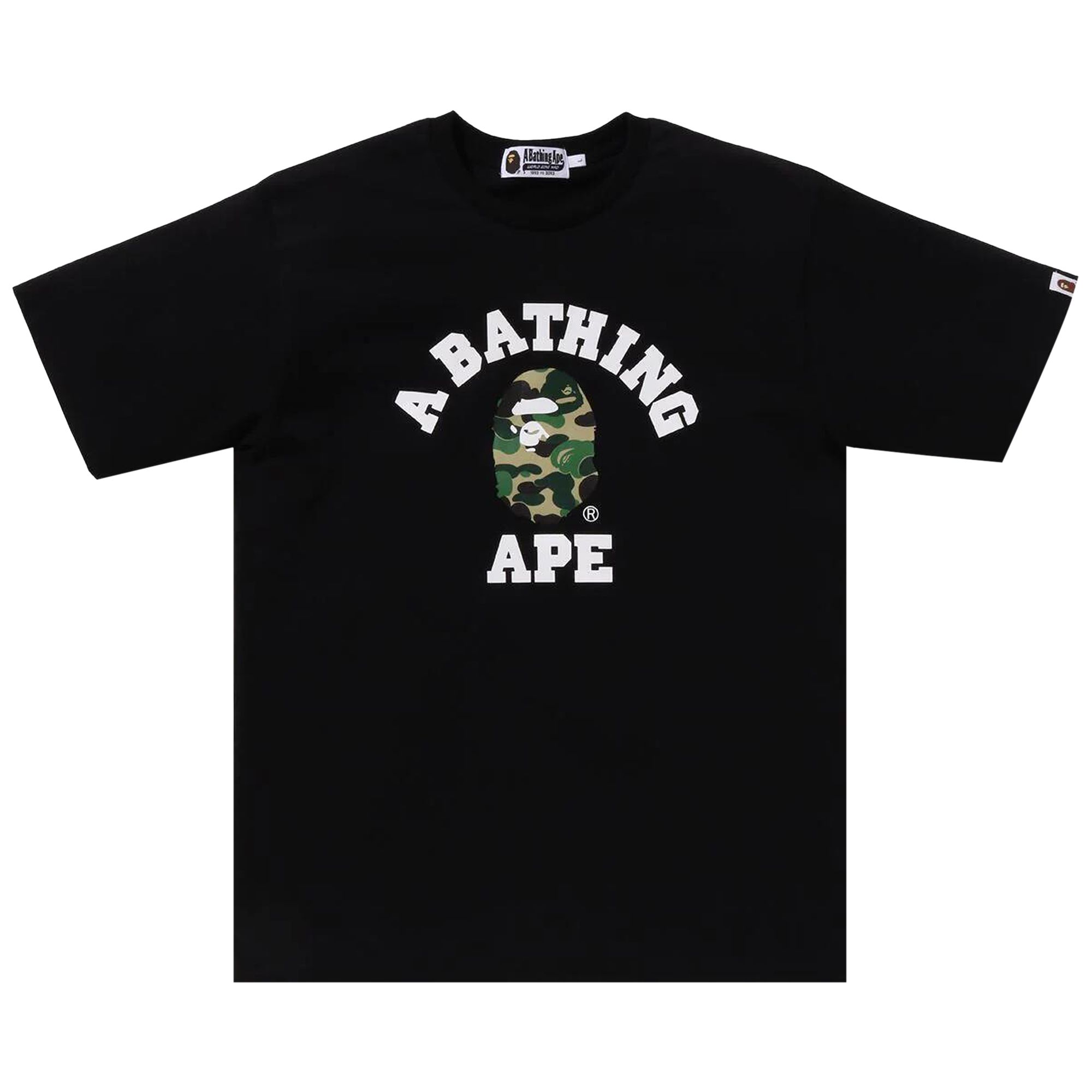 Pre-owned Bape Abc Camo College Organic Tee 'black/green'