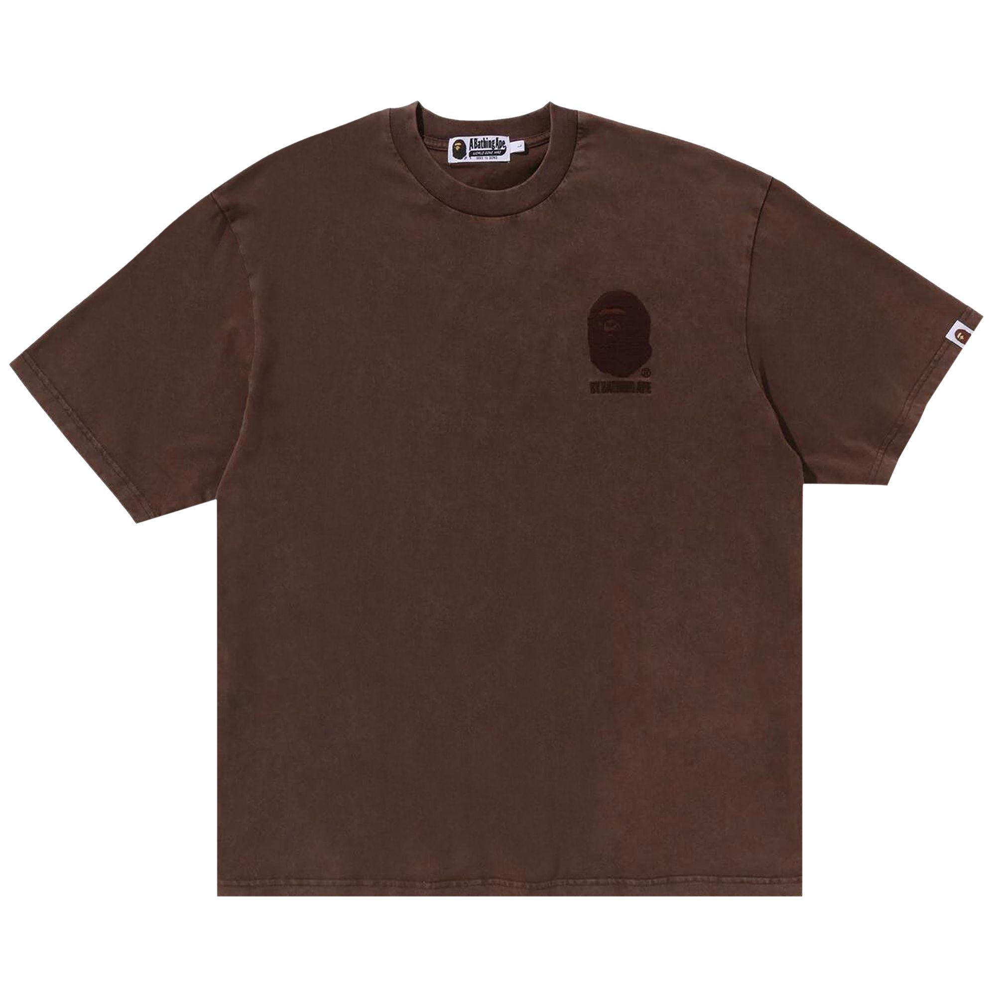 BAPE BAPE APE HEAD ONE POINT ACID WASH RELAXED FIT TEE 'BROWN'