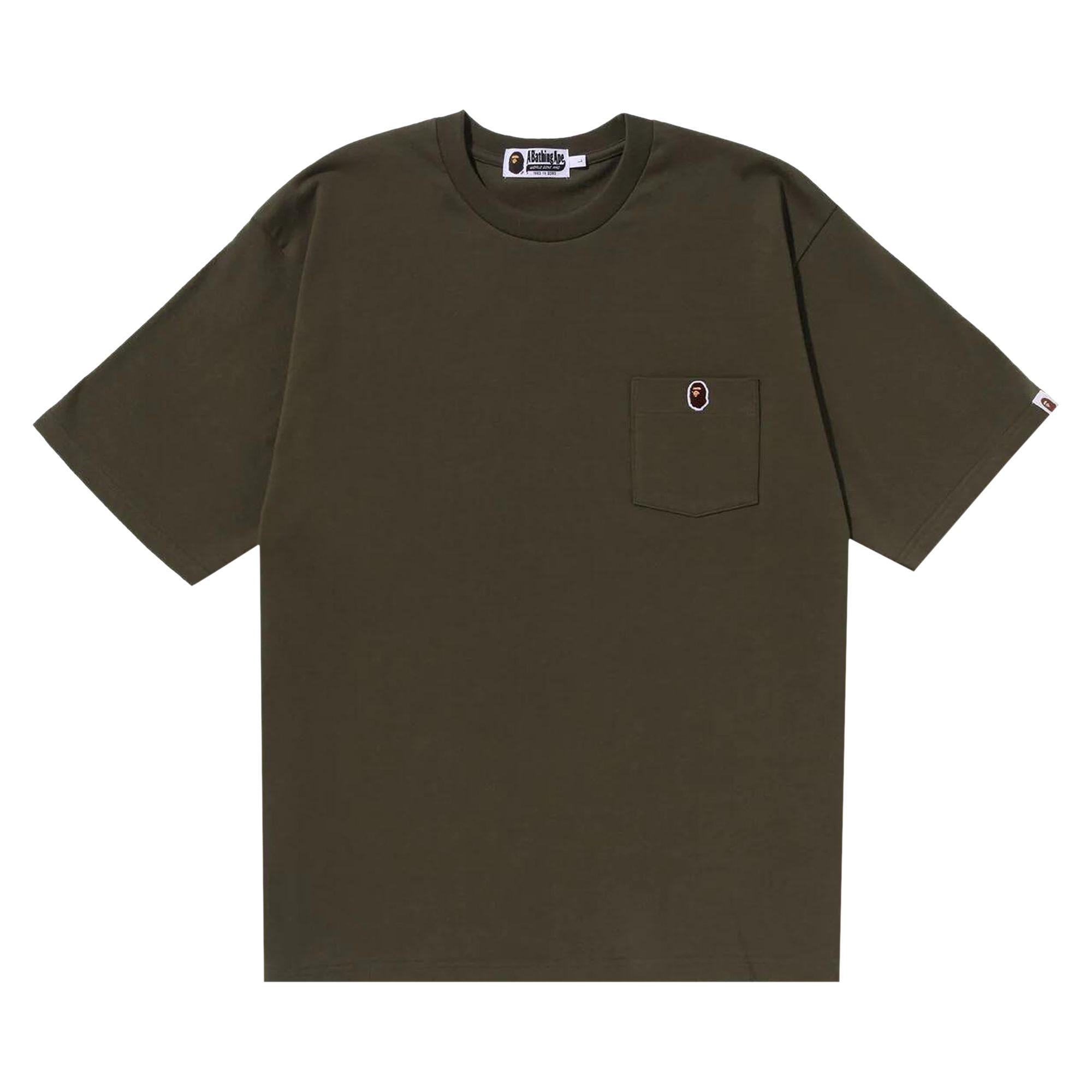 BAPE Ape Head One Point Relaxed Fit Pocket Tee 'Olive Drab' | Green | Men's Size L