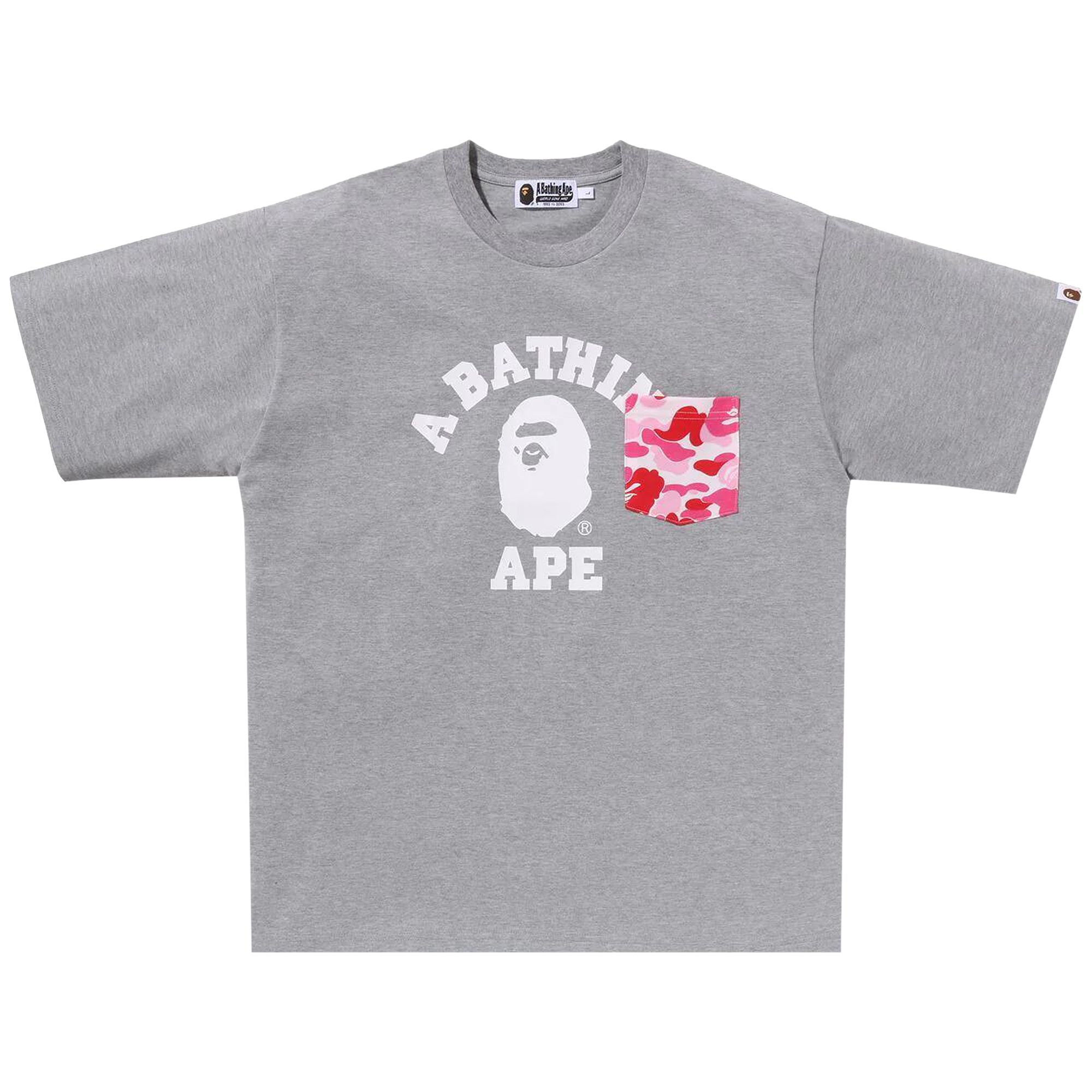 BAPE ABC Camo College Pocket Relaxed Tee 'Grey' | Men's Size S
