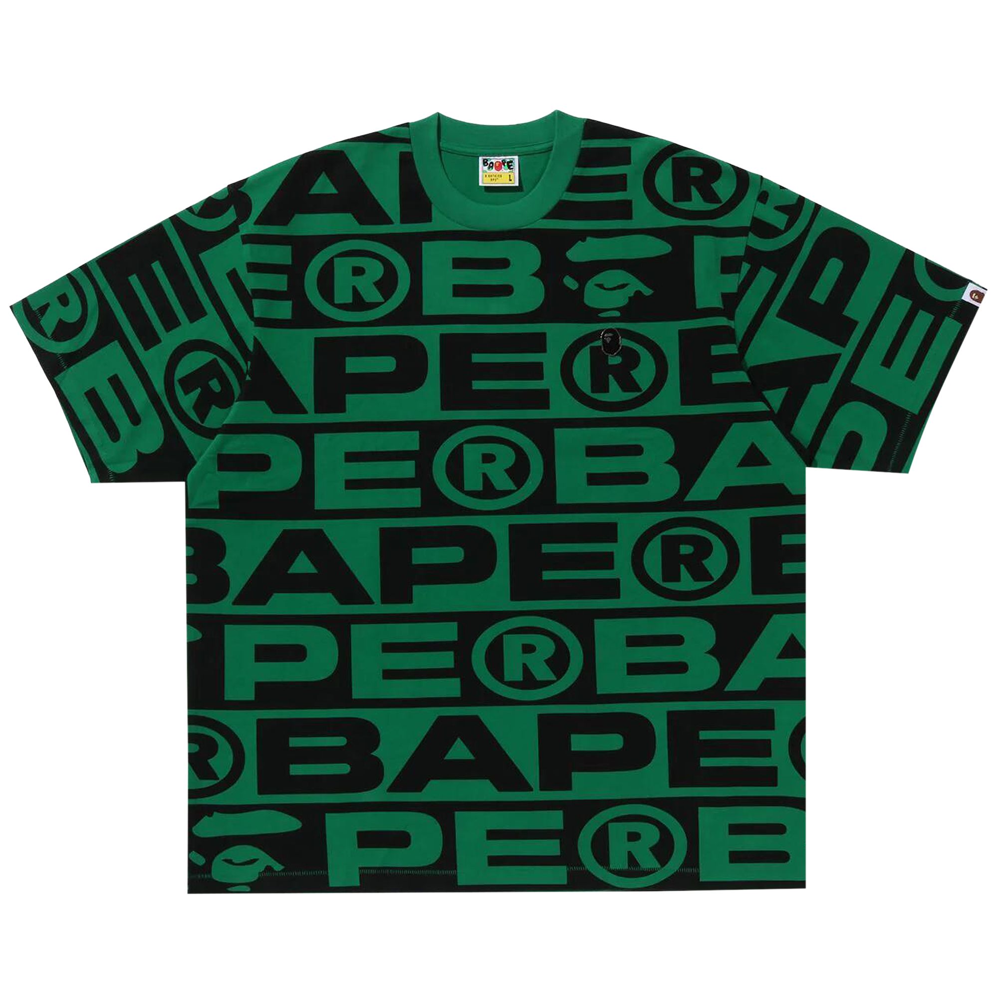 Pre-owned Bape Lux Sport Pattern Oversized Tee 'green' | Men's Size Xl