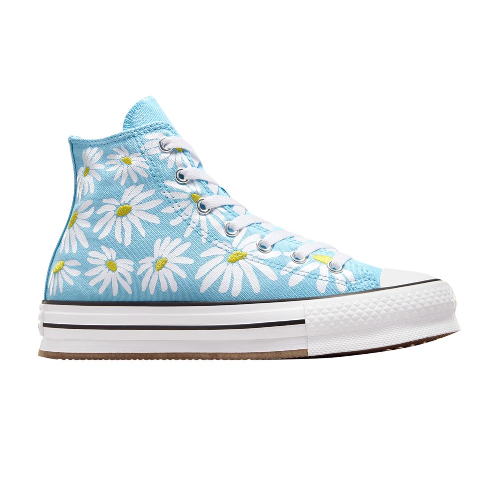 Converse Chuck Taylor All Star Lift Platform High GS 'Floral' | Blue | Kid's Size 4 - A06337C