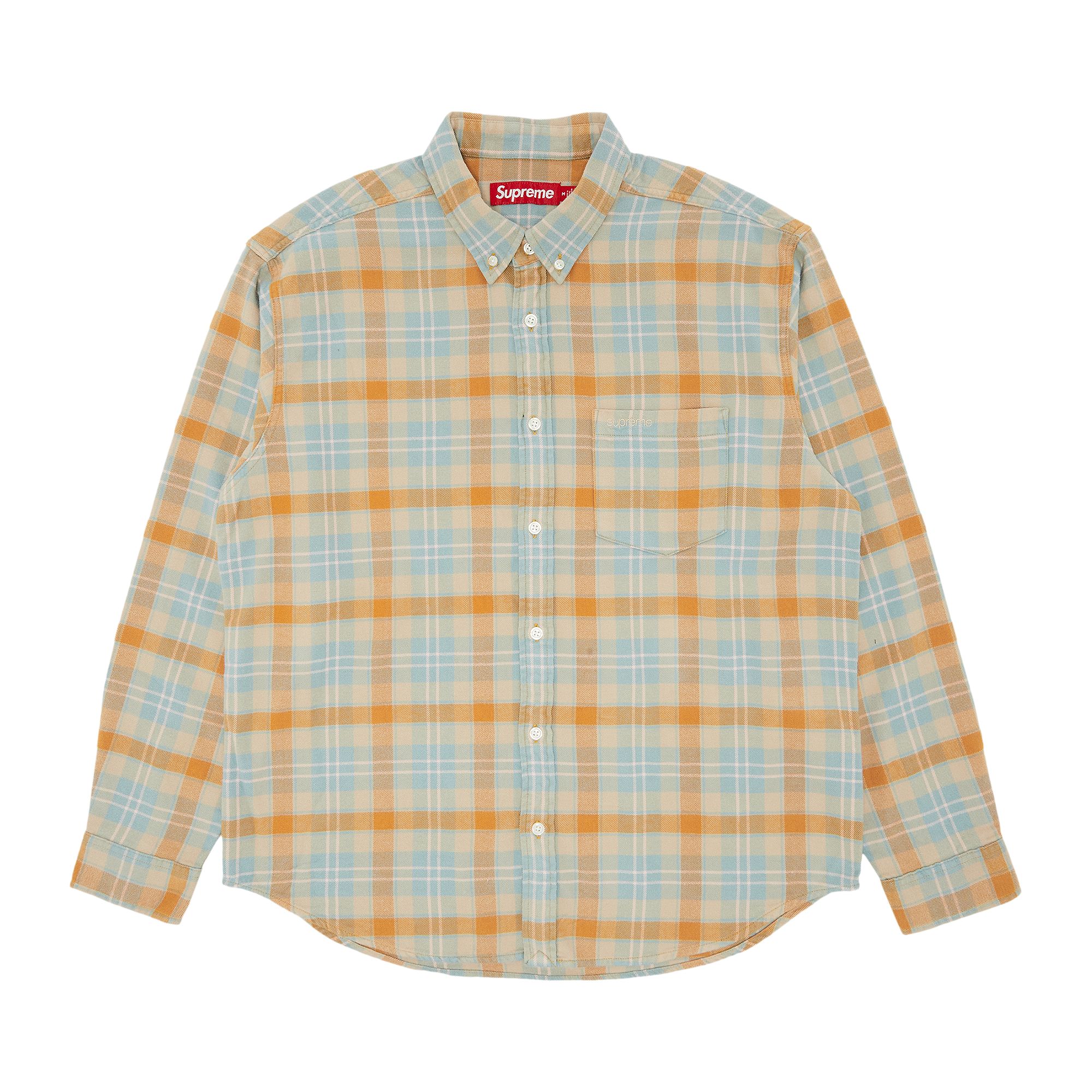 Supreme Plaid Flannel Shirt 'Tan' | Men's Size S