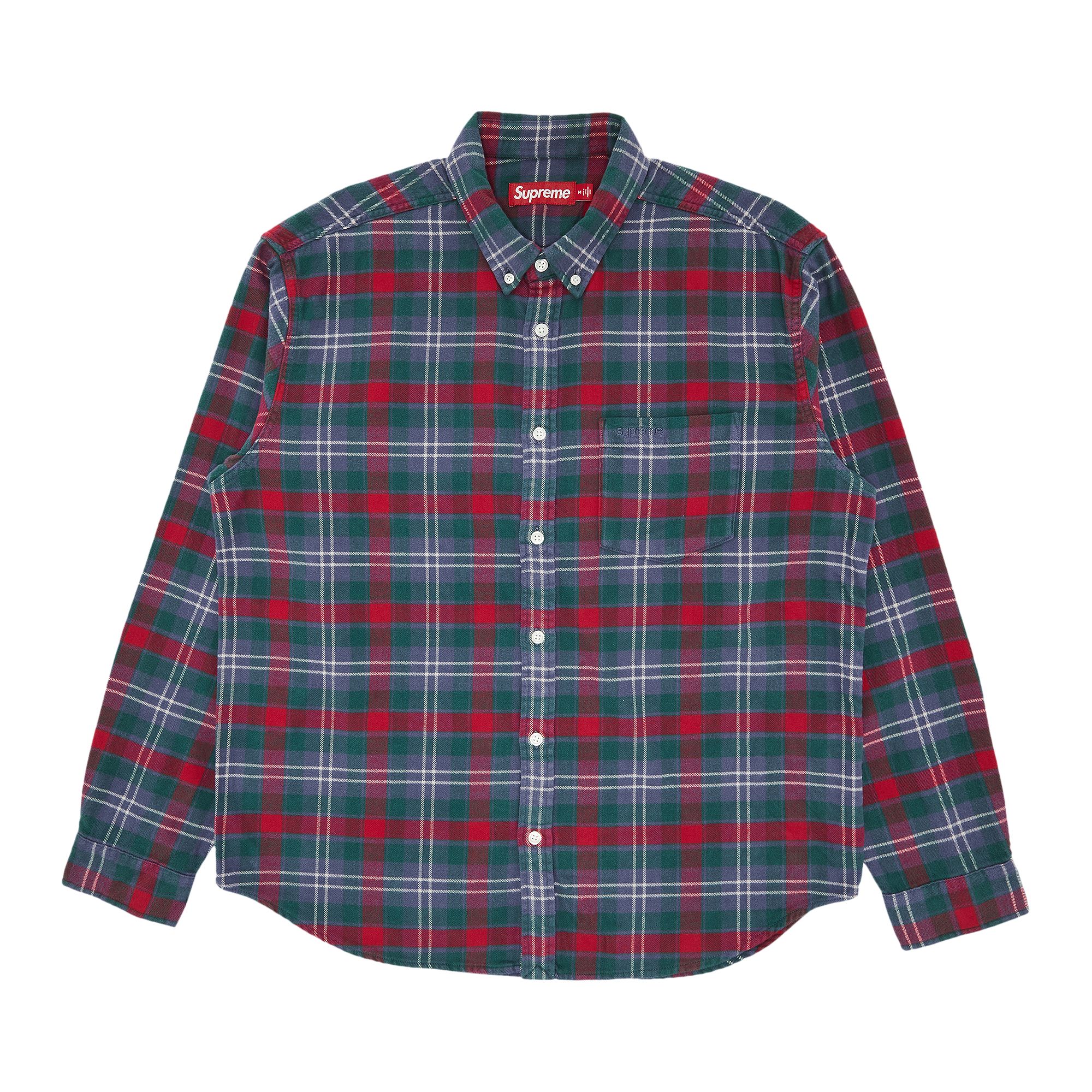 Supreme Plaid Flannel Shirt 'Slate' | Blue | Men's Size S