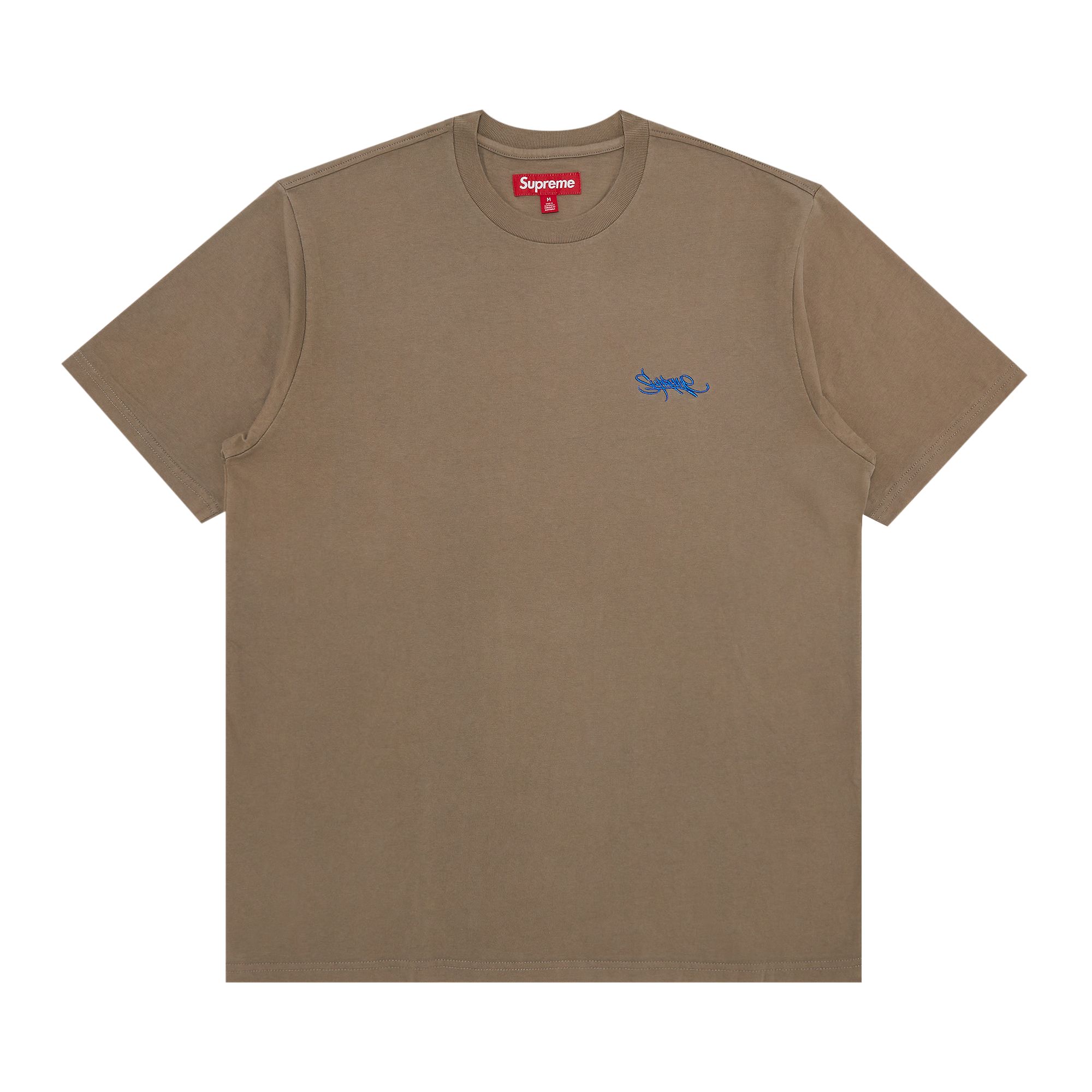 SUPREME SUPREME WASHED TAG SHORT-SLEEVE TOP 'DARK TAN'