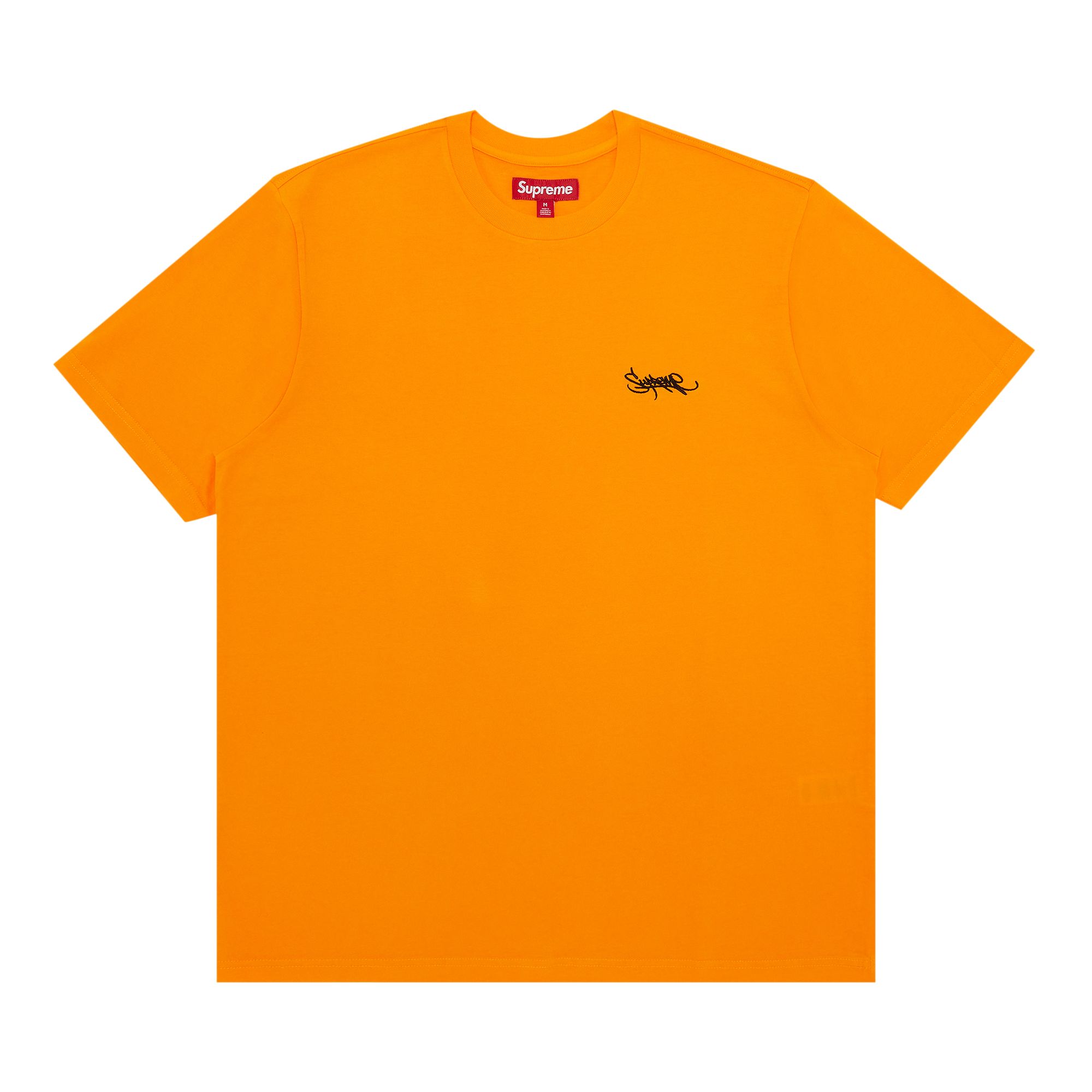 Supreme Washed Tag Short-Sleeve Top 'Orange' | Men's Size L