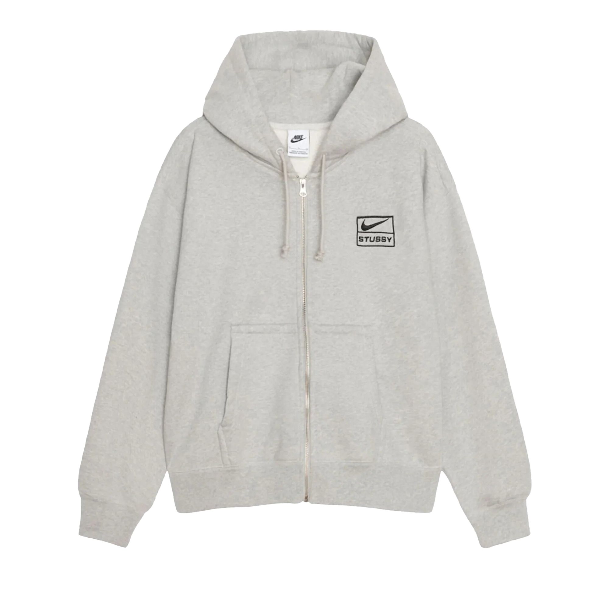 Stussy x Nike Fleece Zip Up Hoodie (Asia Sizing) 'Grey' | Men's Size M