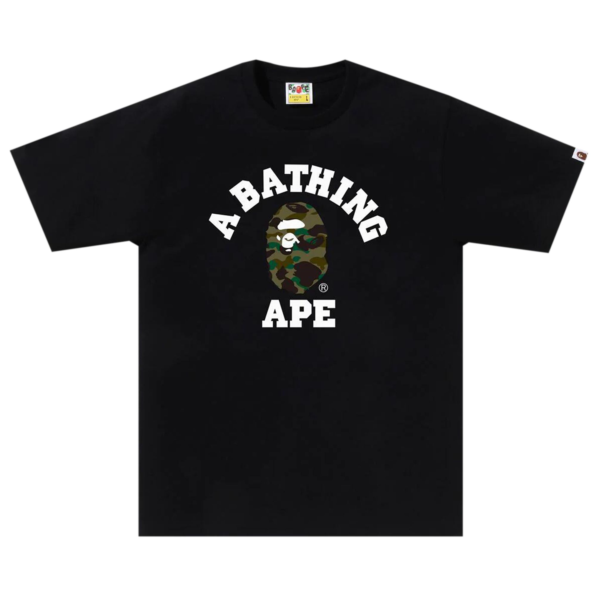Pre-owned Bape 1st Camo College Tee 'black/green'