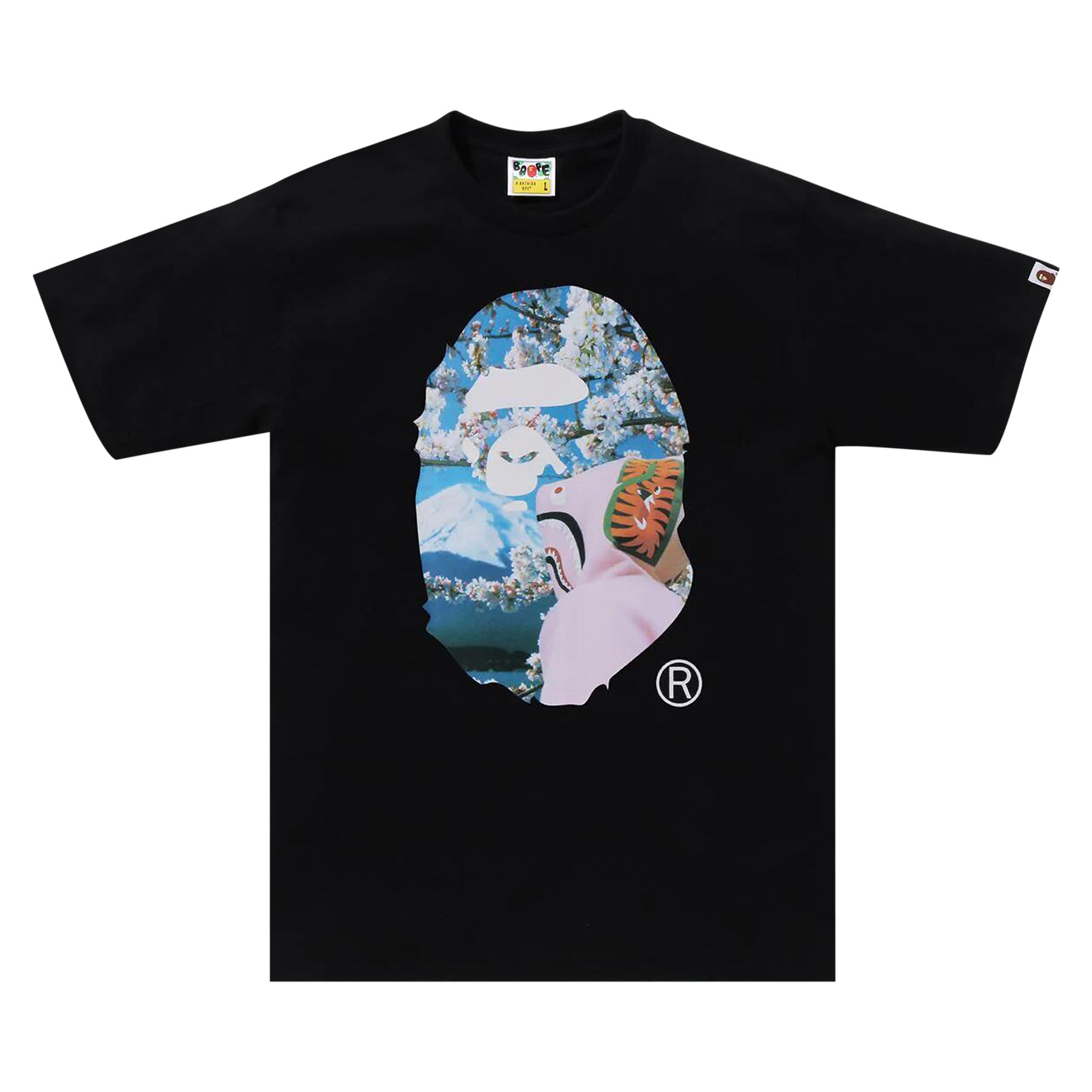 BAPE Sakura Ape Head Photo Tee #1 'Black' | Men's Size S