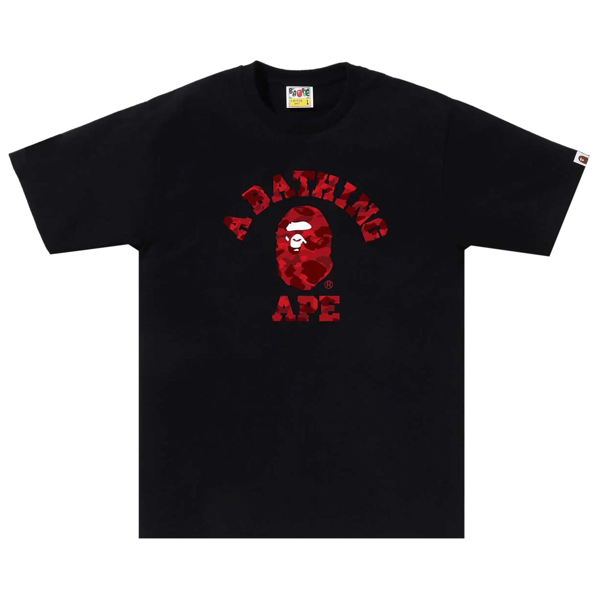 BAPE BAPE COLOR CAMO COLLEGE TEE 'BLACK/RED'