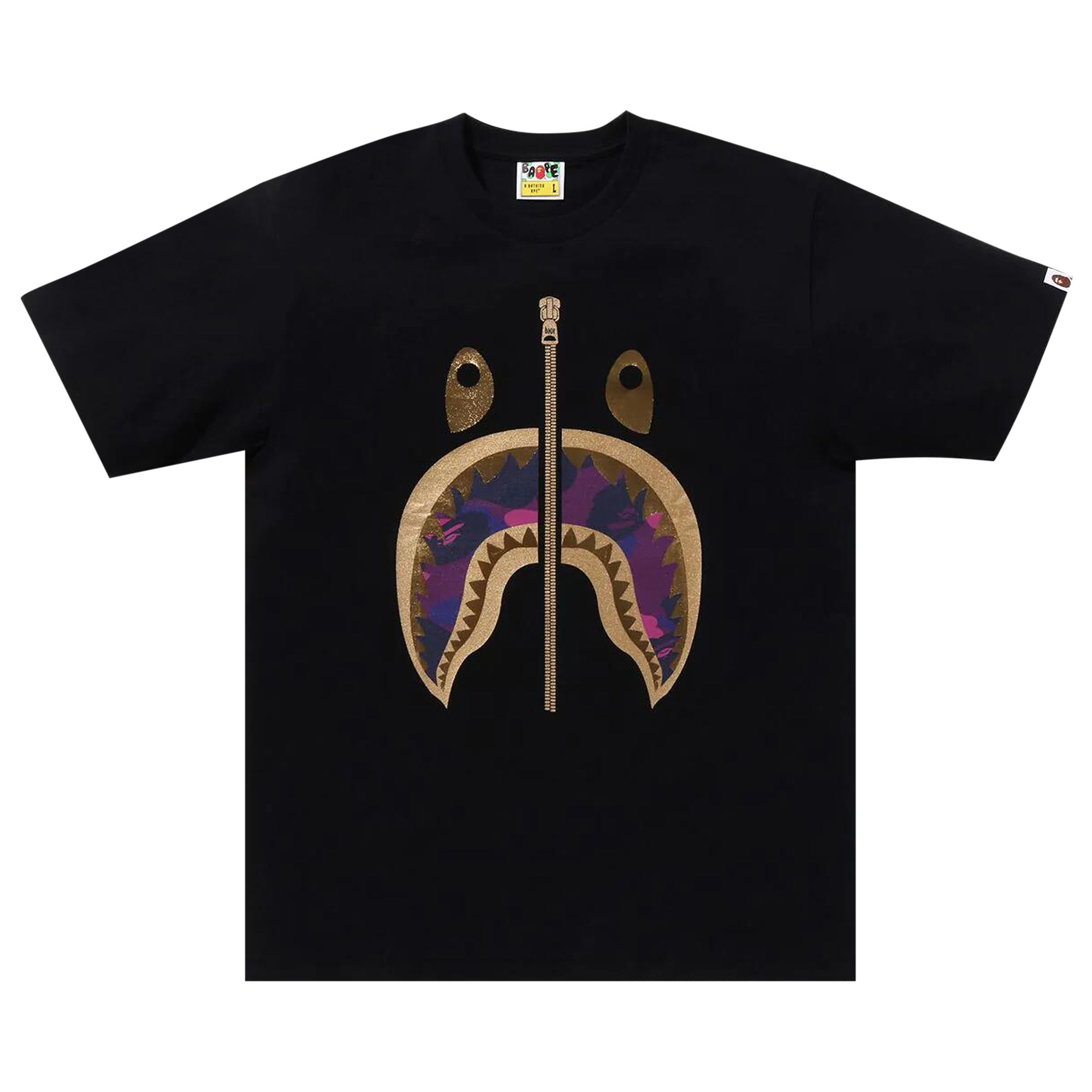 BAPE BAPE COLOR CAMO SHARK TEE 'BLACK/PURPLE'