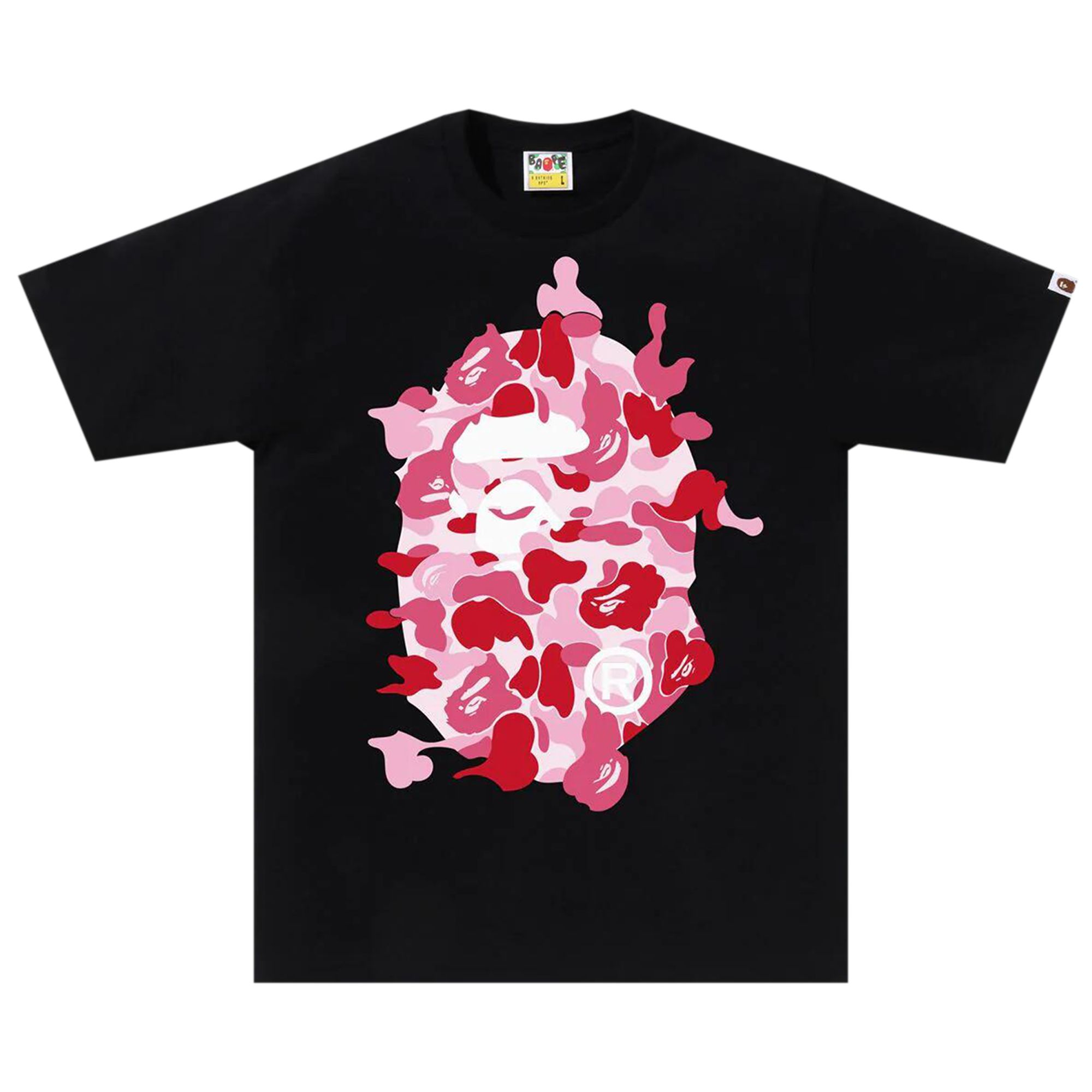 BAPE ABC Camo Rebuild Big Ape Head Tee 'Black/Pink' | Men's Size 2XL